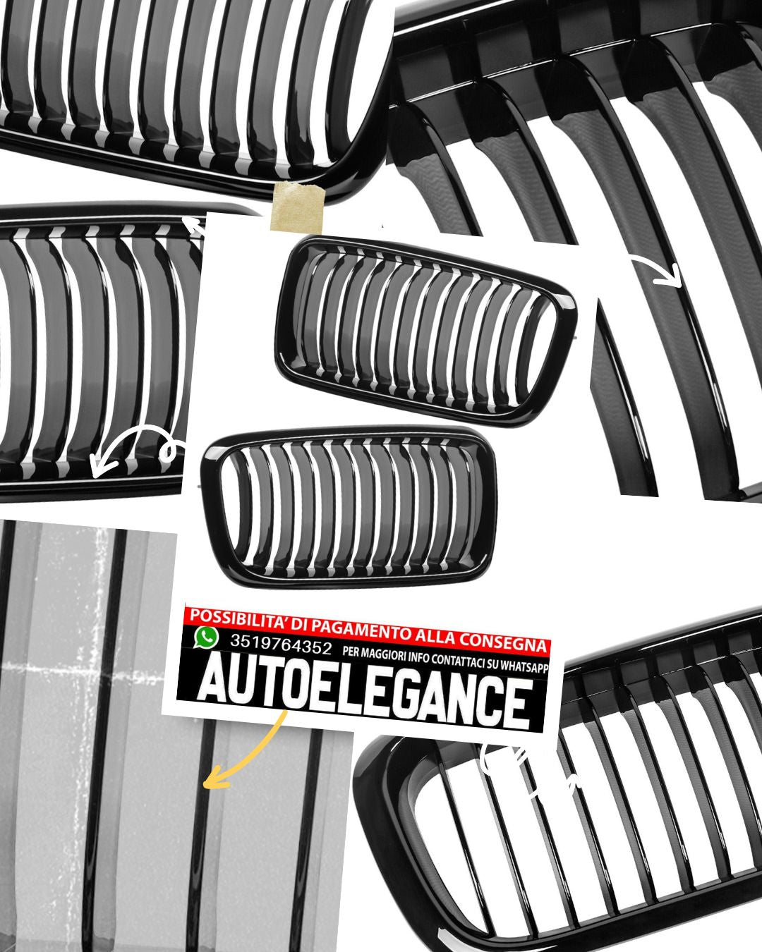 Griglia rene radiatore barra singola adatta per BMW Serie 7 E38 1994-2004
