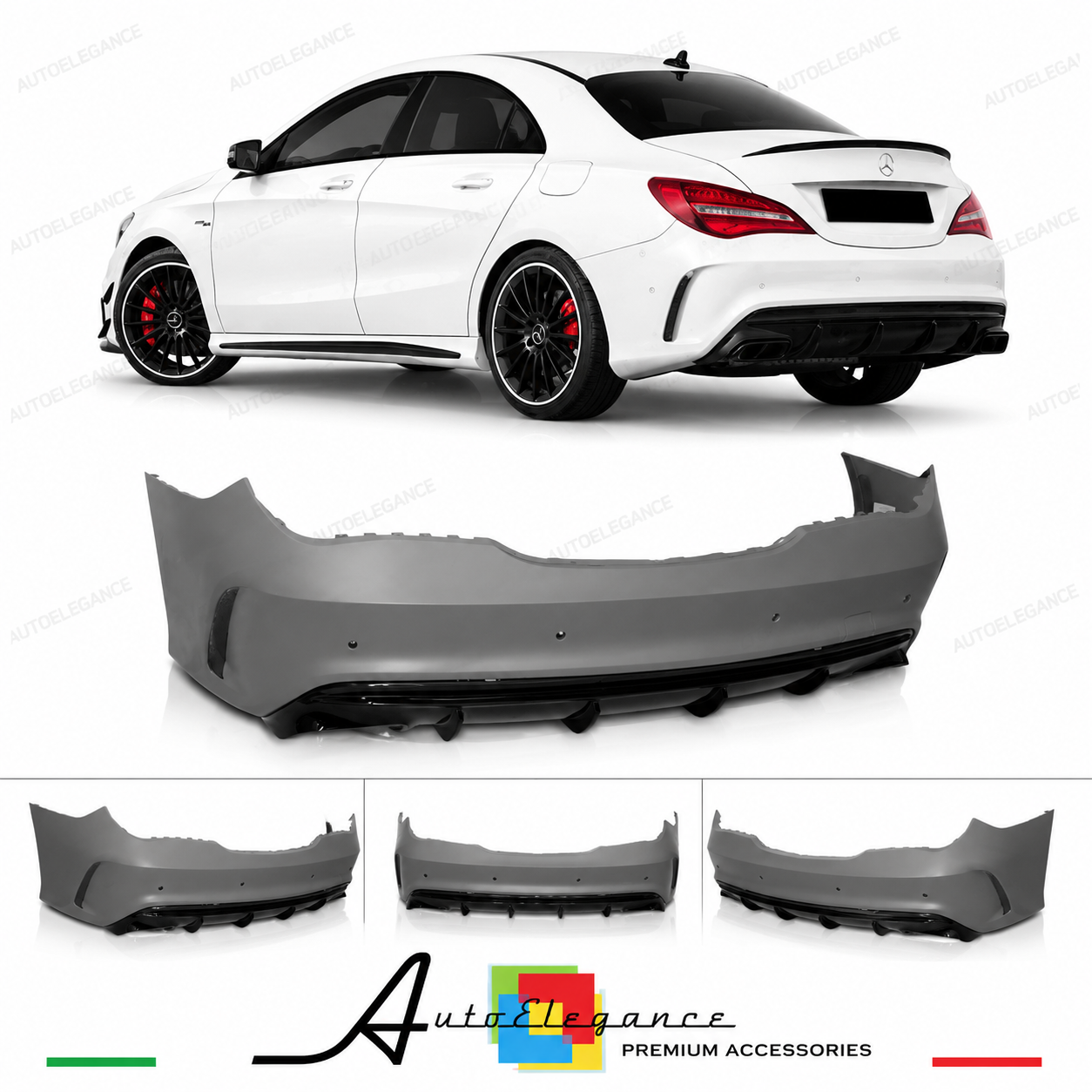 PARAURTI POSTERIORE MERCEDES CLA C117 COUPE LOOK AMG PDC