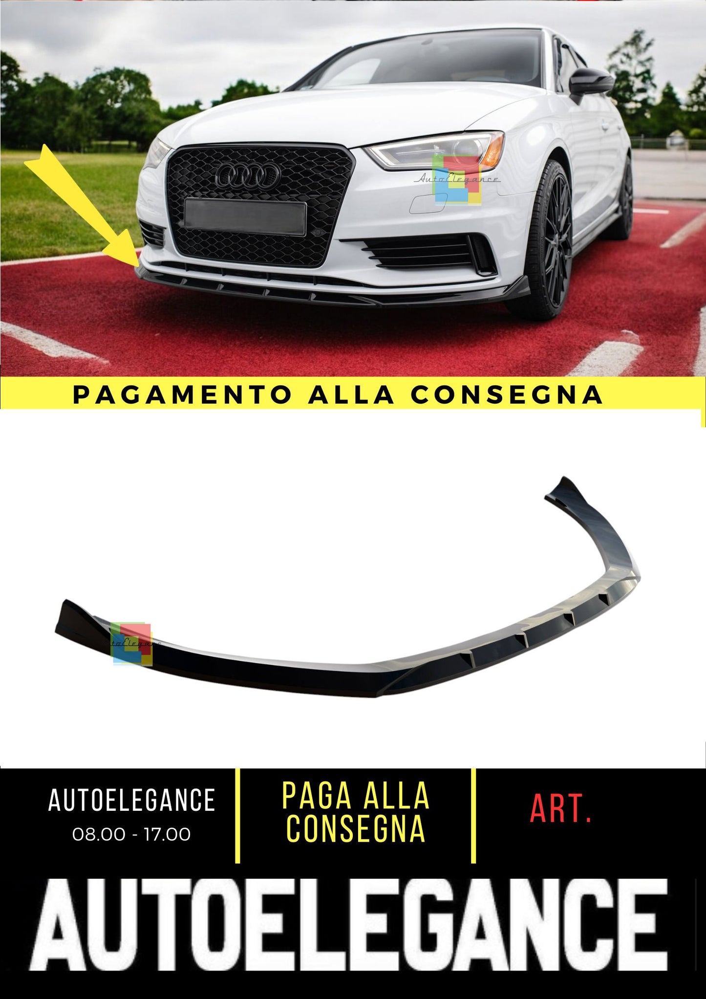 🌺Splitter Anteriore V.1 Adatto PEr  Audi A3 Berlina 8V🌺