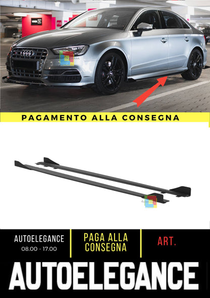 😎Minigonne laterali Street Pro + alette adatto per Audi S3 /A3 S-Line Sedan 8😎