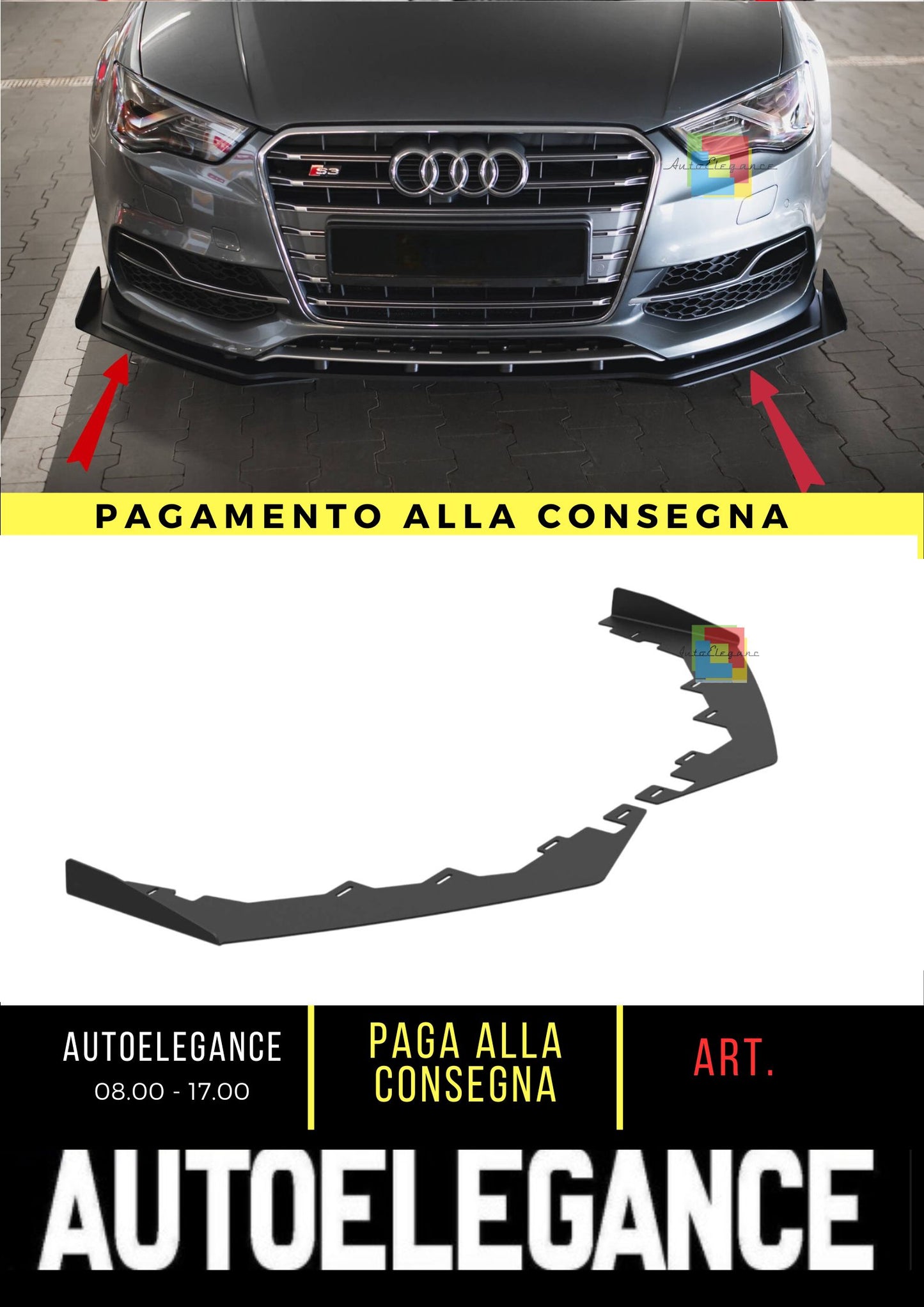 😎Parafanghi anteriori adatto per Audi S3 / A3 S-Line Berlina 8V😎
