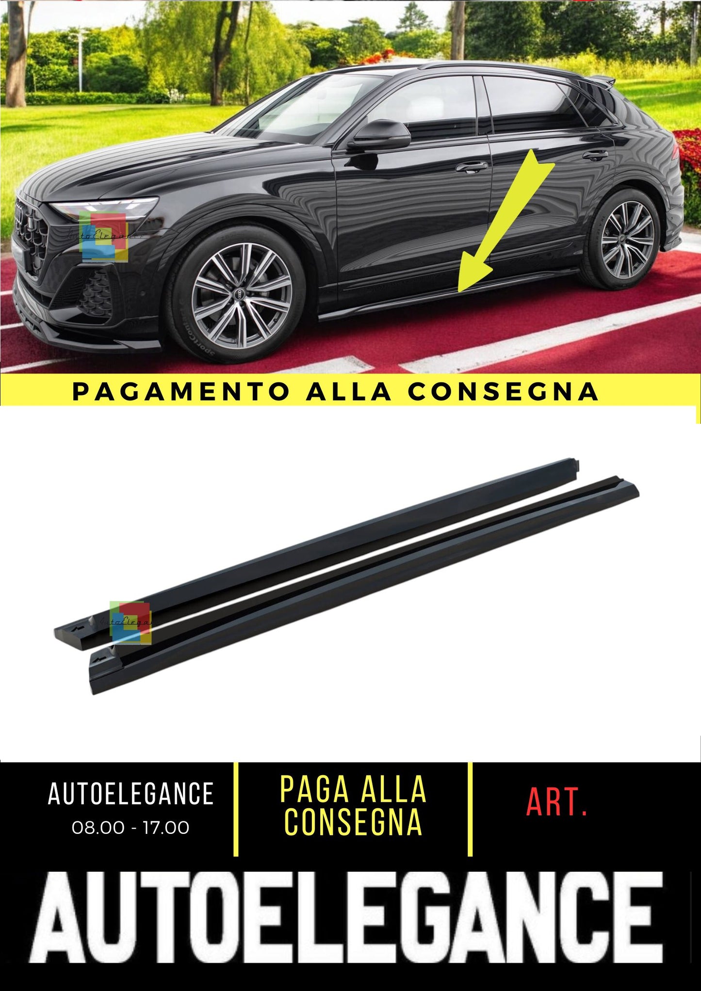😎 Minigonne Laterali V.2 Adatto Per Audi Q8 / Q8 S-line / SQ8 Mk1😎