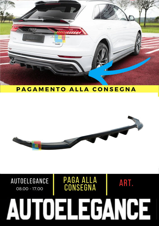😎Splitter posteriore (con barre verticali) Adatto Per Audi Q8 S-Line Mk1😎