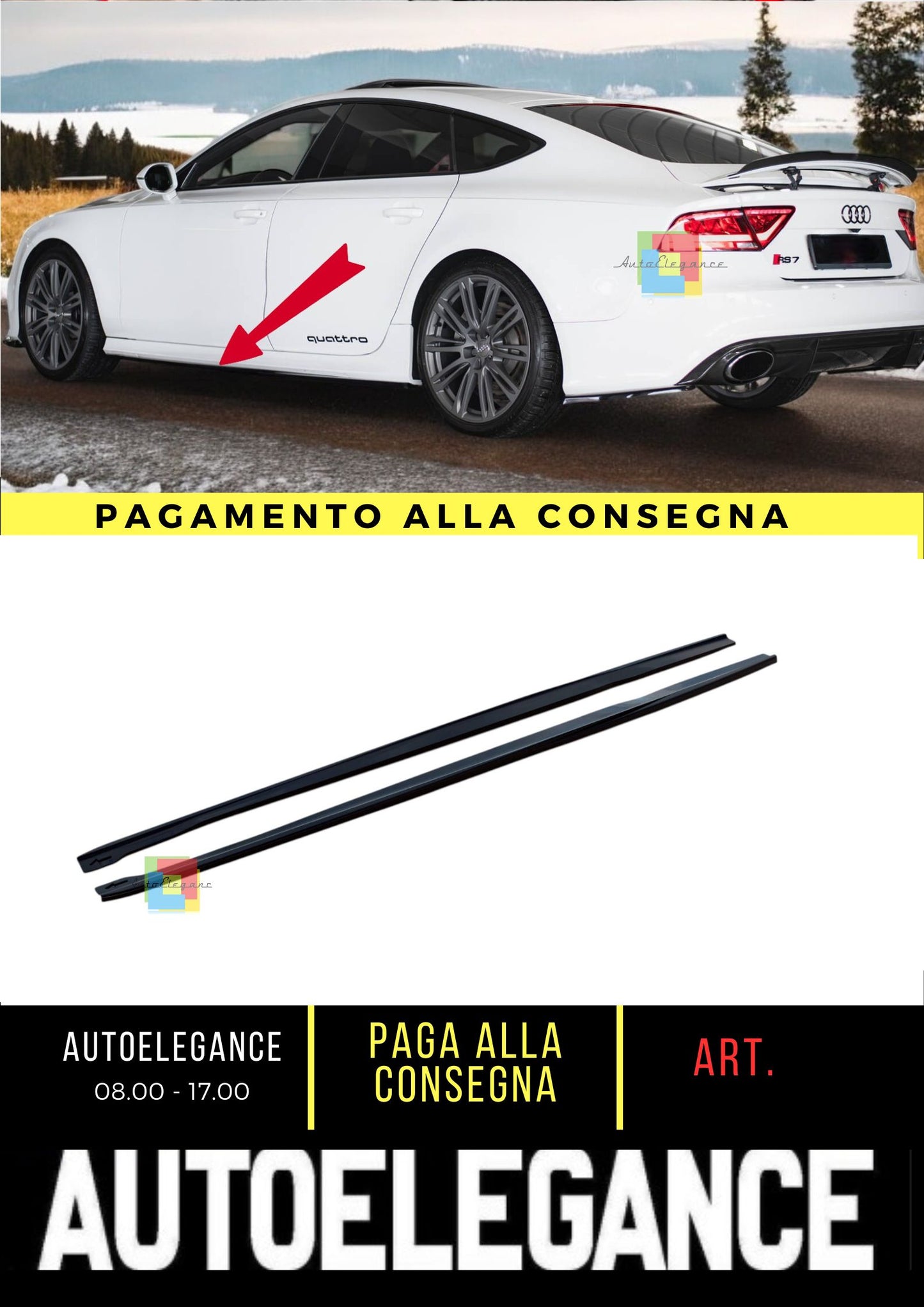 😎Minigonne laterali Adatto Per V.2 Audi RS7 C7😎