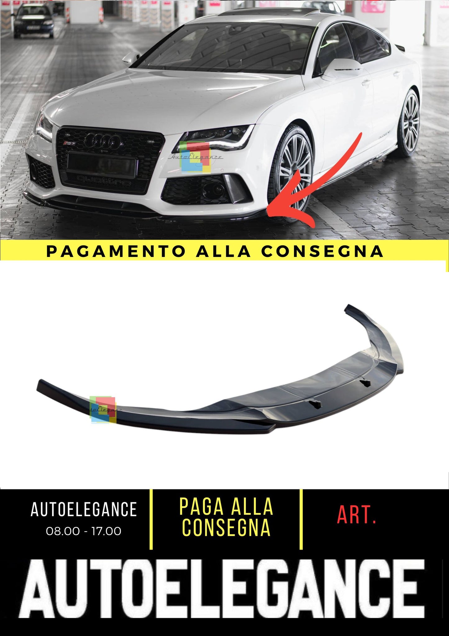 😎Splitter Anteriore V.4 Adatto Per Audi RS7 C7😎