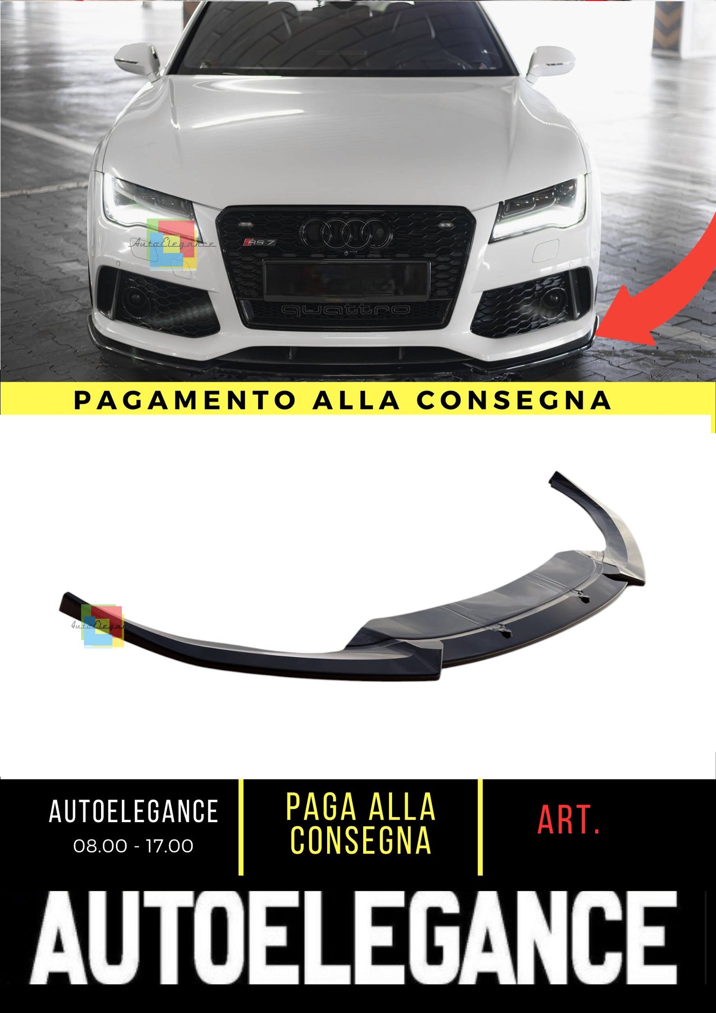 😎Splitter Anteriore V.3 Adatto Per Audi RS7 C7😎