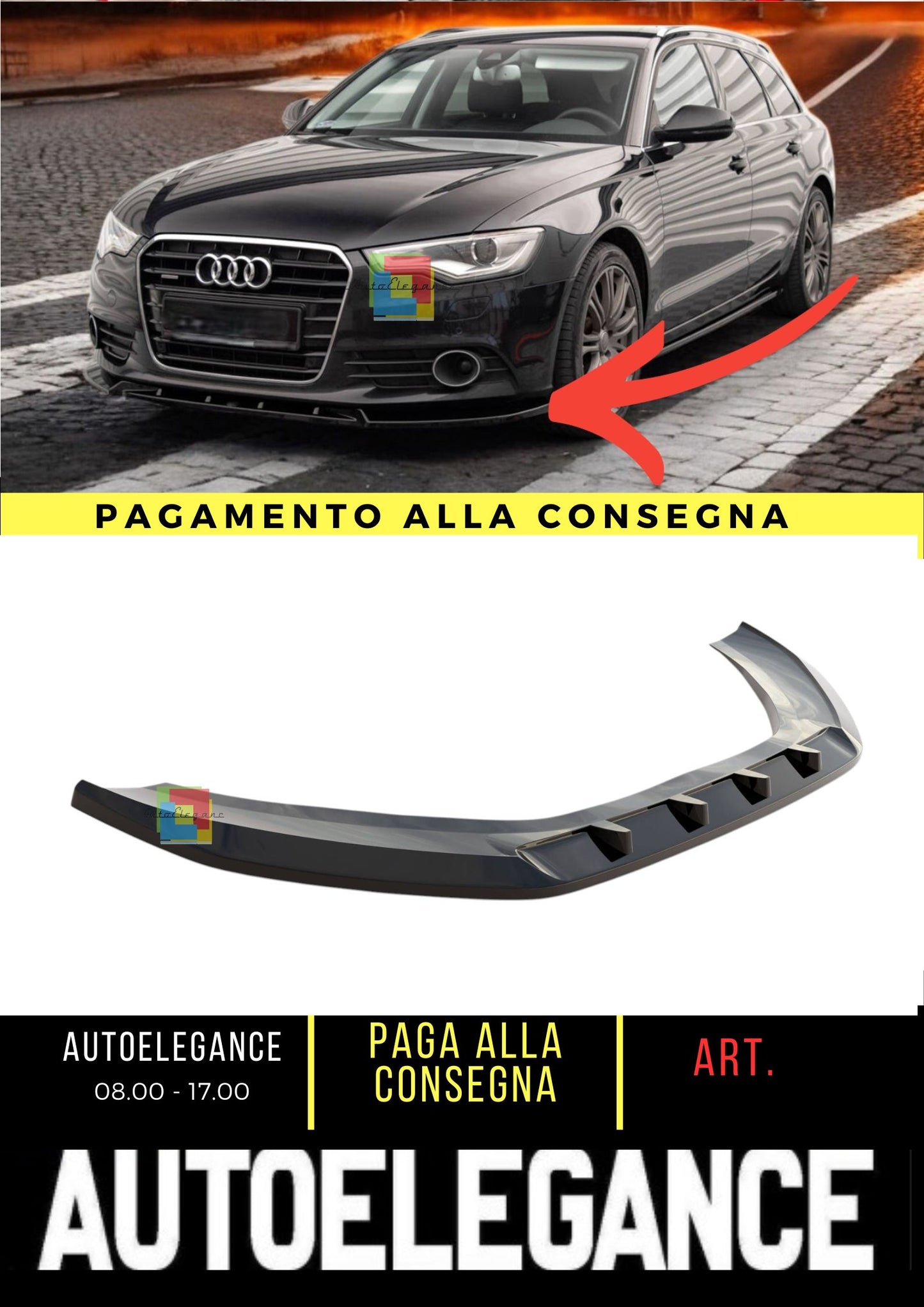 😎Splitter anteriore V.3 adatto per Audi A6 C7😎