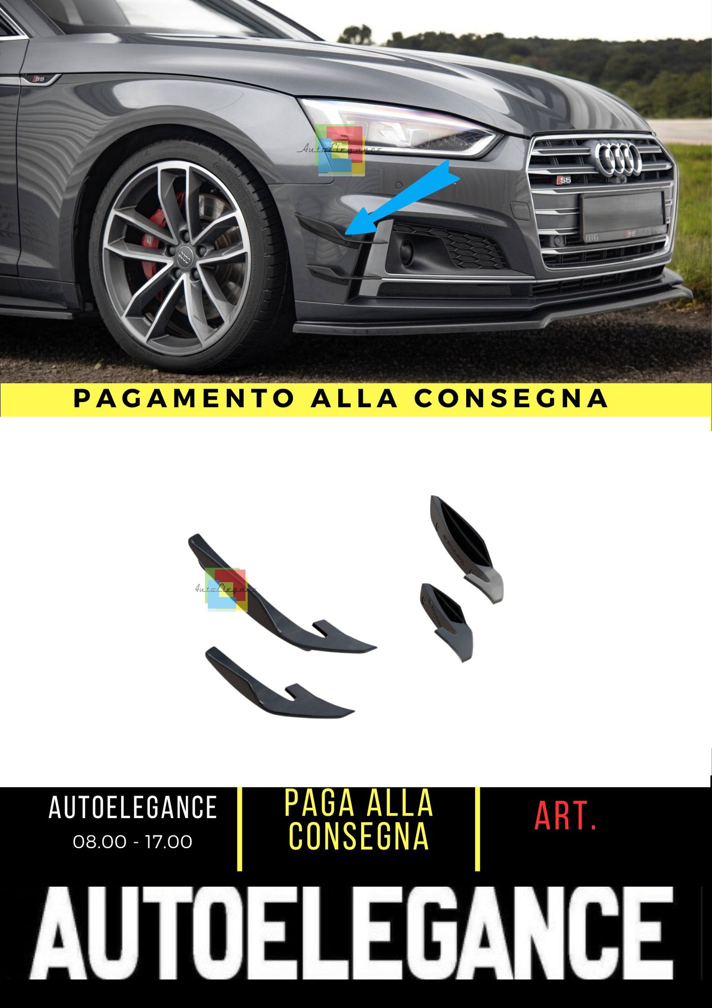 😍Bumper (canard) Suitable For Audi S5 / A5 S-Line Coupe / Sportback F5😍