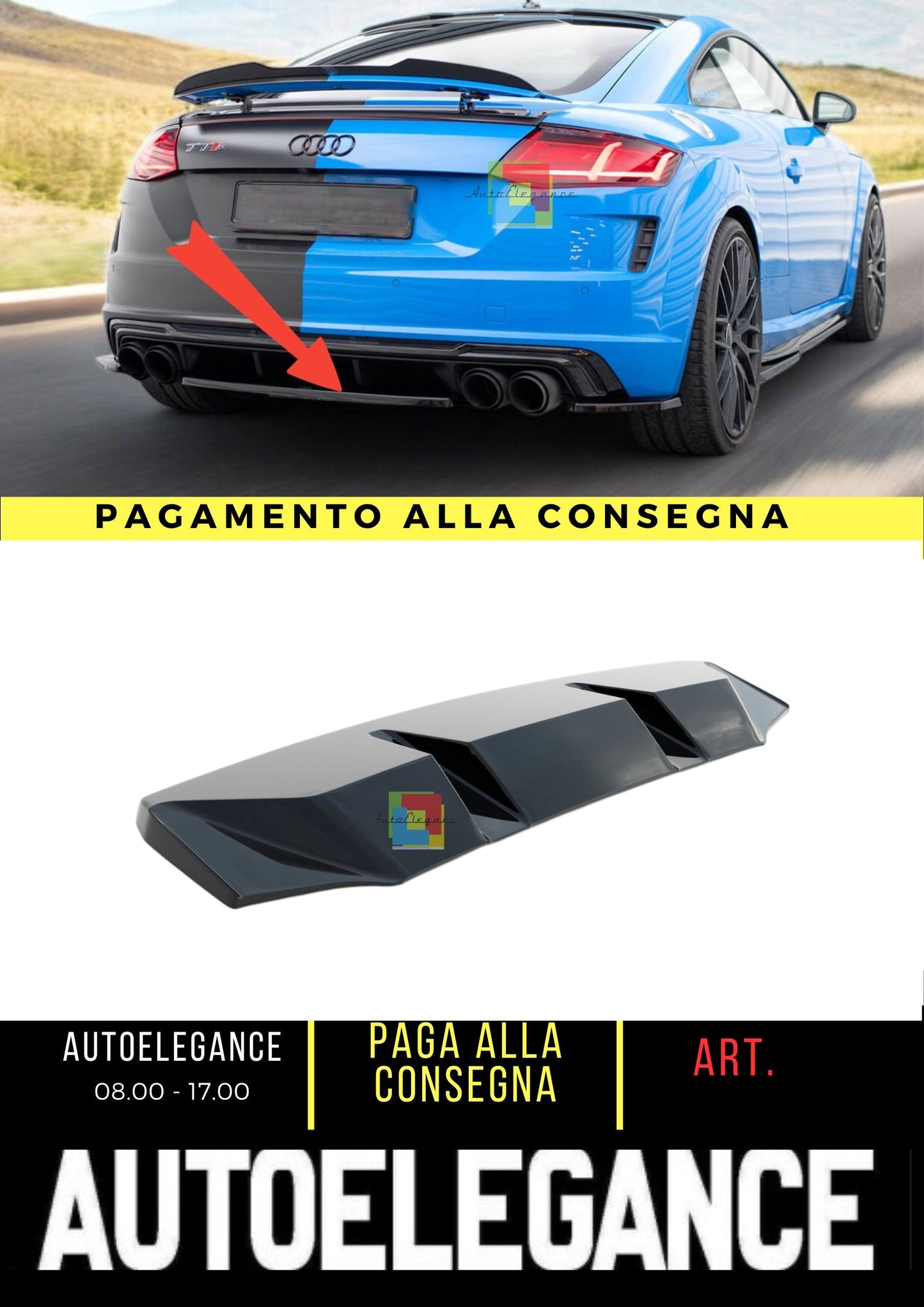 😍Splitter posteriore Adatto per Audi TT S 8S Facelift😍