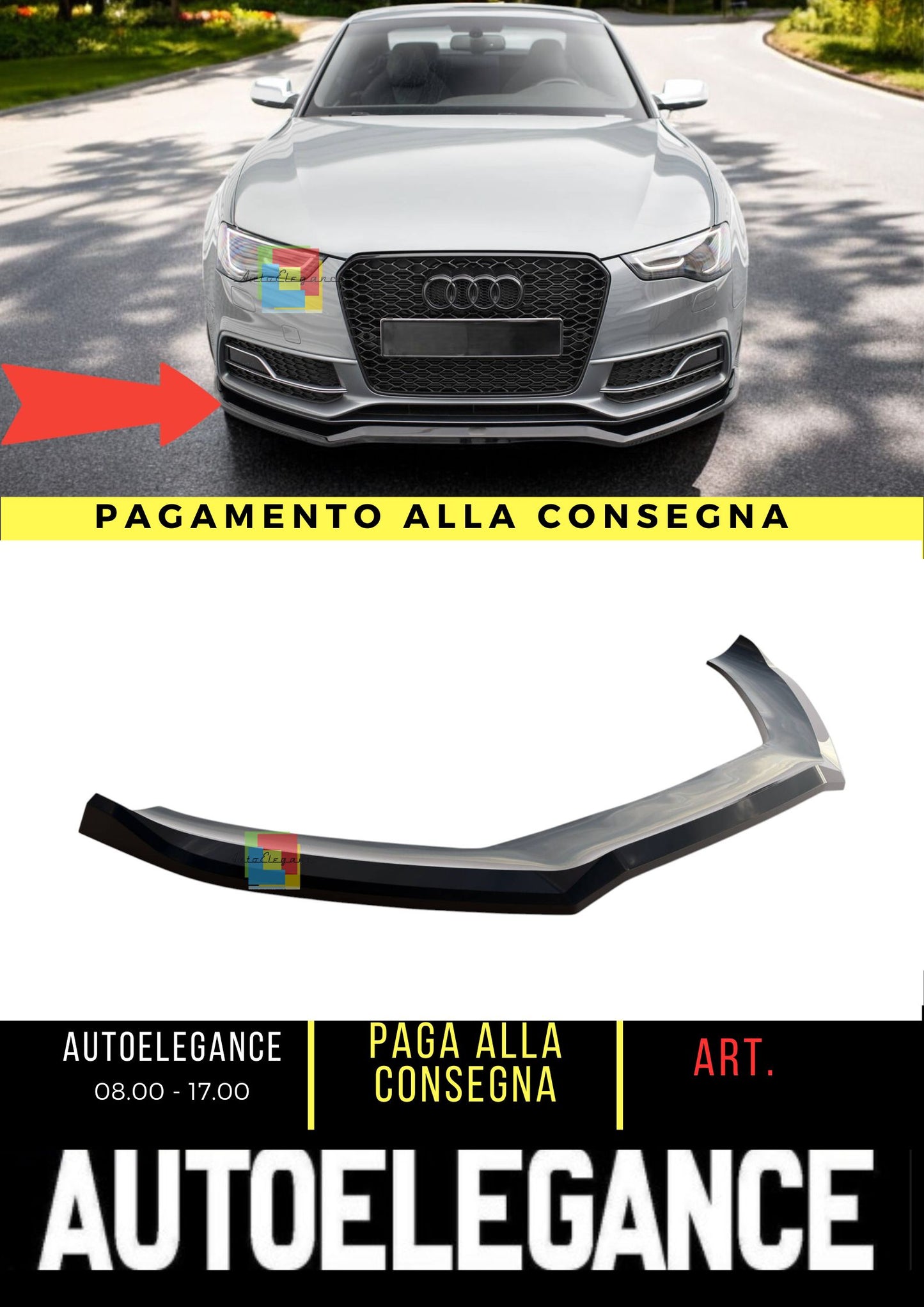 😍Splitter V.4 Adatto Per Audi S5/A5 S-Line Coupe/Sportback 8T Facelift😍