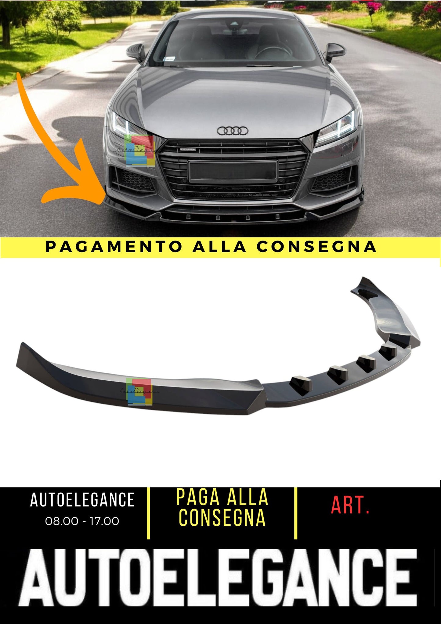 💥Splitter anteriore V.2 Adatto Per Audi TT S / S-Line 8S💥