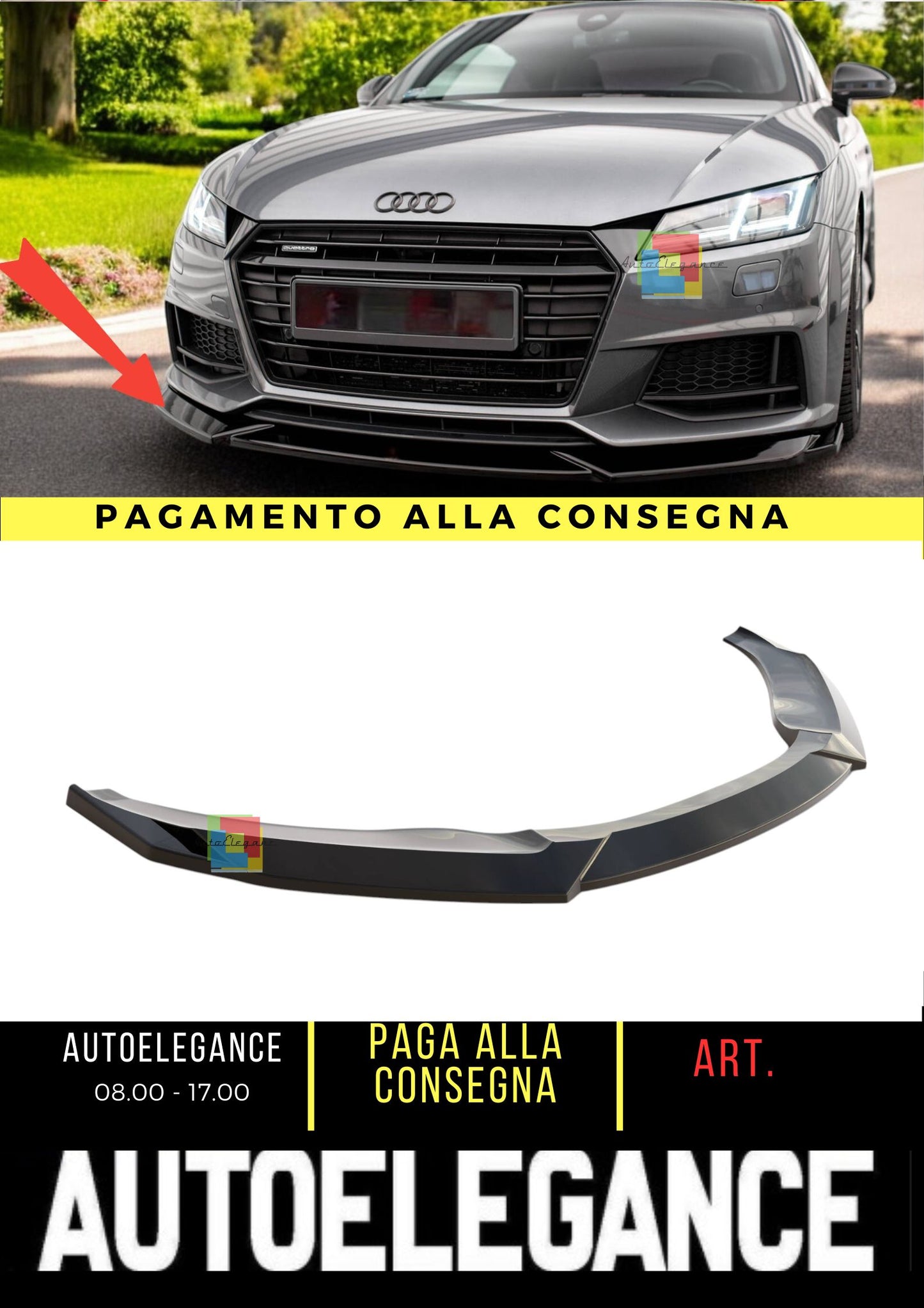 💥Splitter anteriore V.1 Adatto Per Audi TT S / S-Line 8S💥