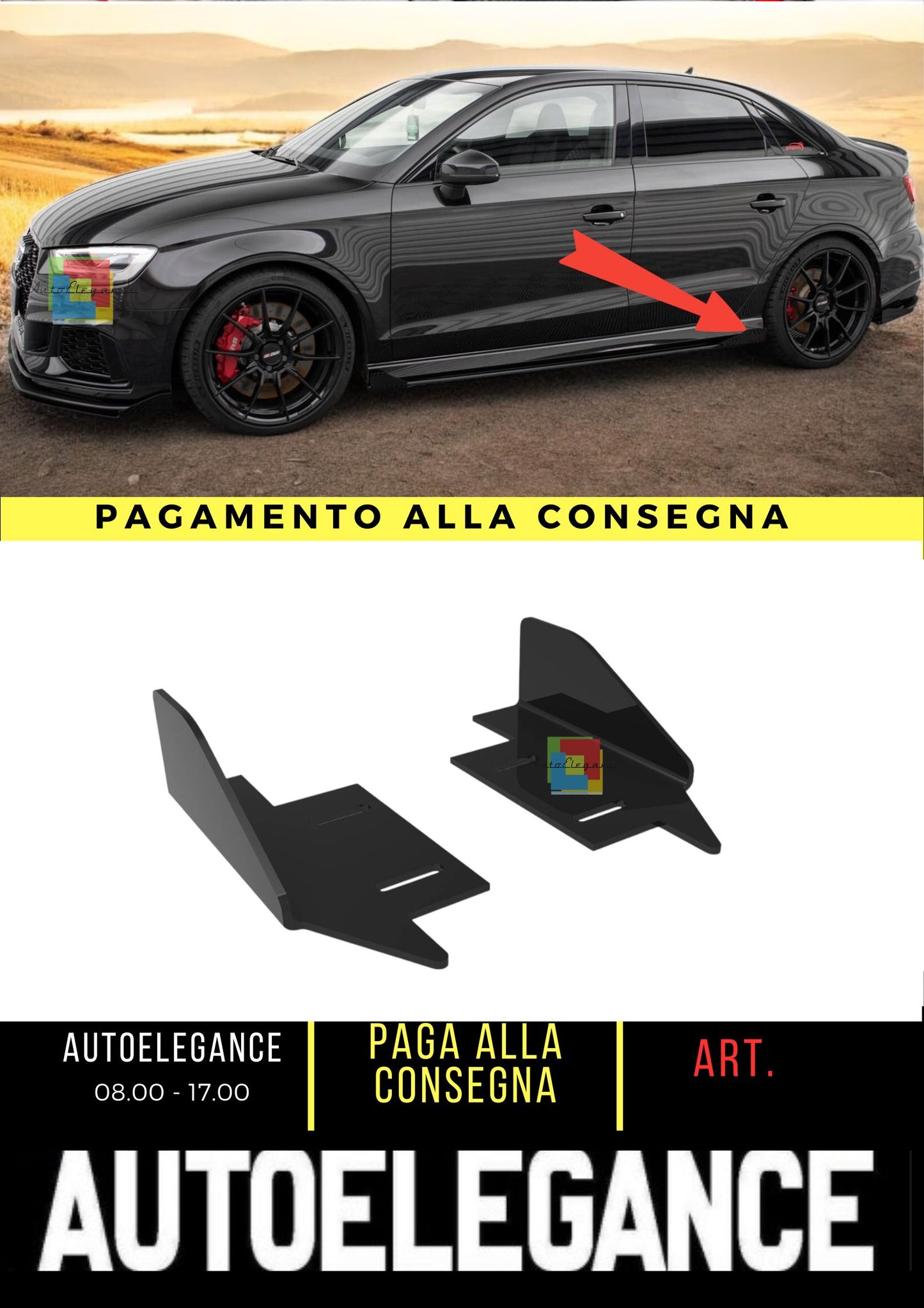 💥Side Wings Suitable for Audi RS3 Sedan 8V Facelift💥