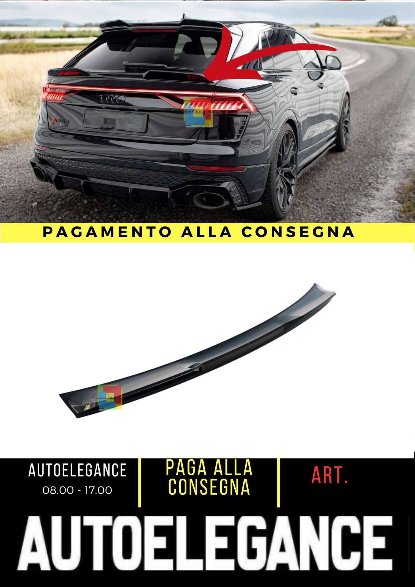 💥Tappo spoiler inferiore 3D Adatto Per Audi Q8 / RSQ8 / SQ8 / Q8 S-Line Mk1💥