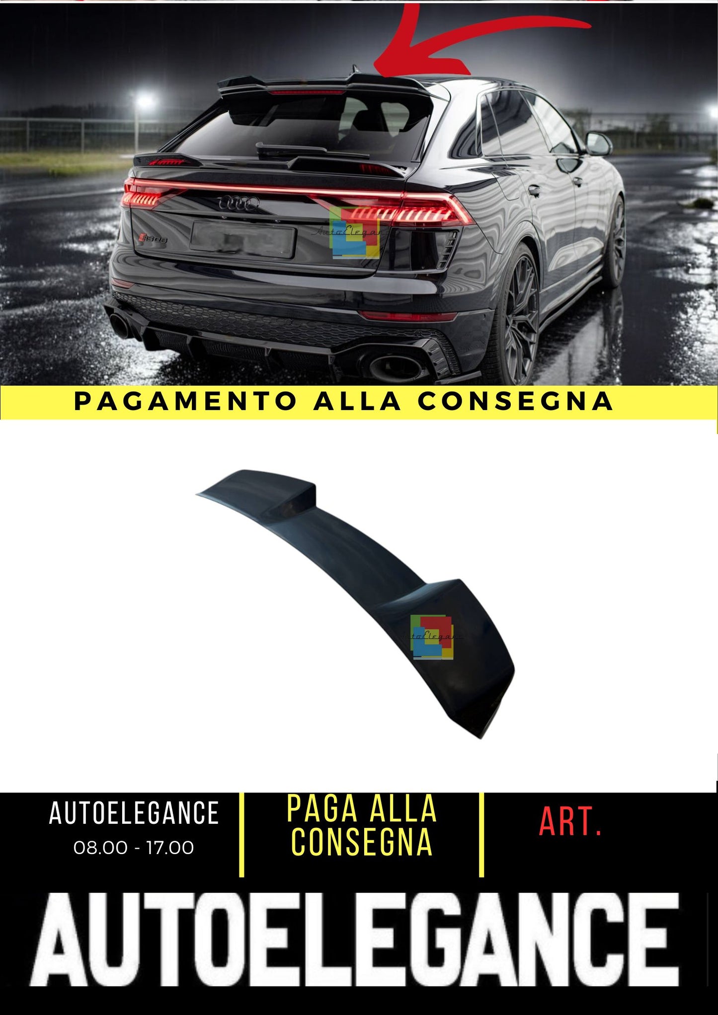 💥Tappo spoiler superiore 3D Adatto Per Audi RSQ8 Mk1💥