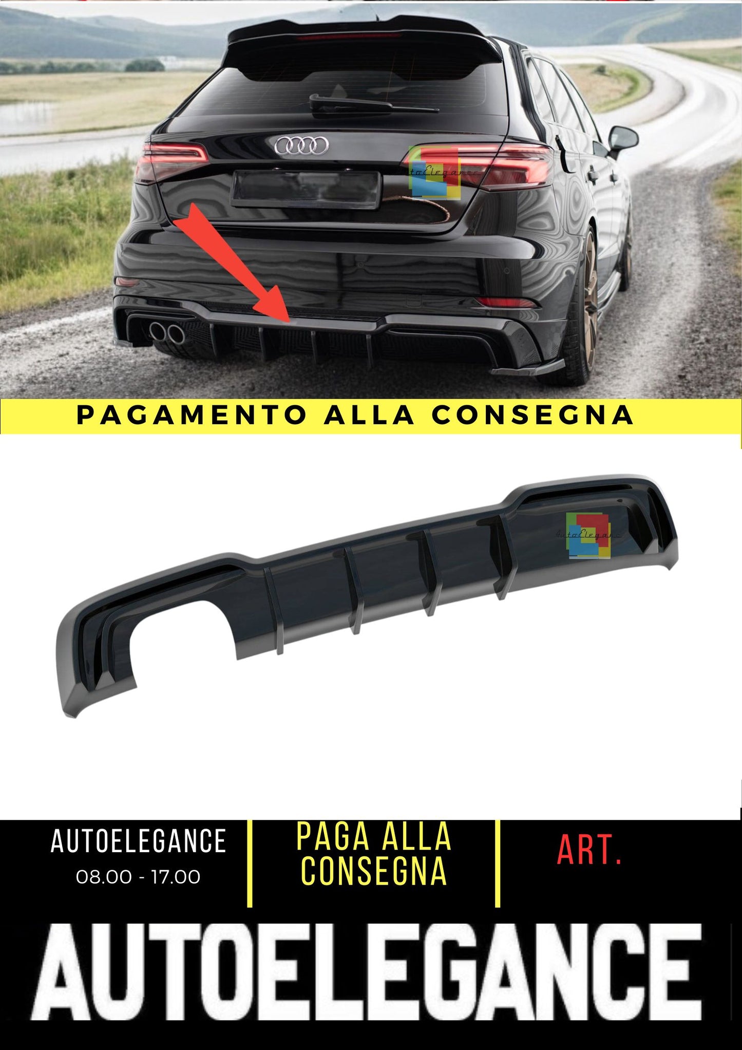 💥Spoiler posteriore Adatto Per Audi A3 S-Line Sportback 8V Facelift💥