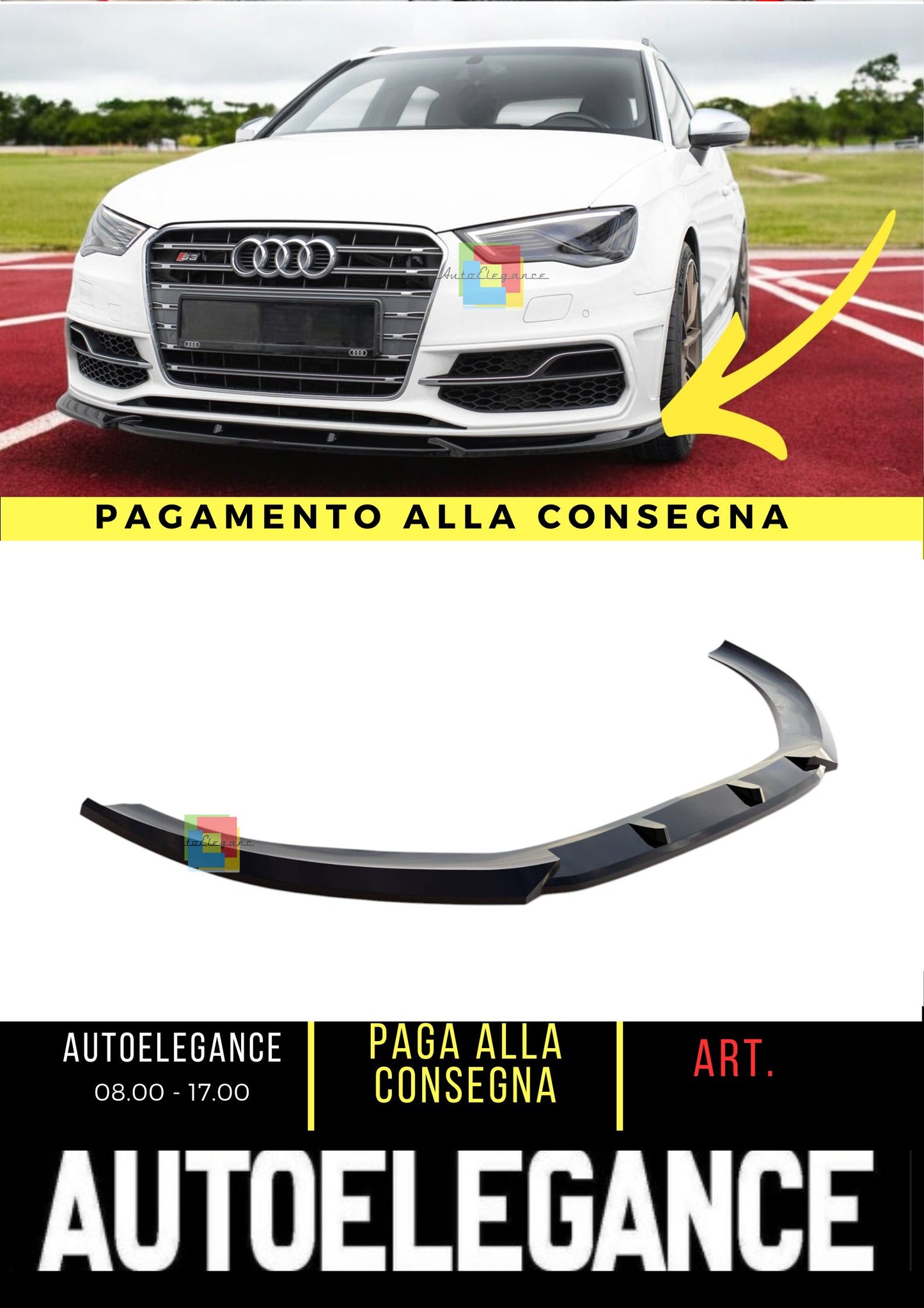 💥Splitter anteriore V.2 Adatto Per Audi S3/A3 S-Line Sportback/Hatchback 8V💥