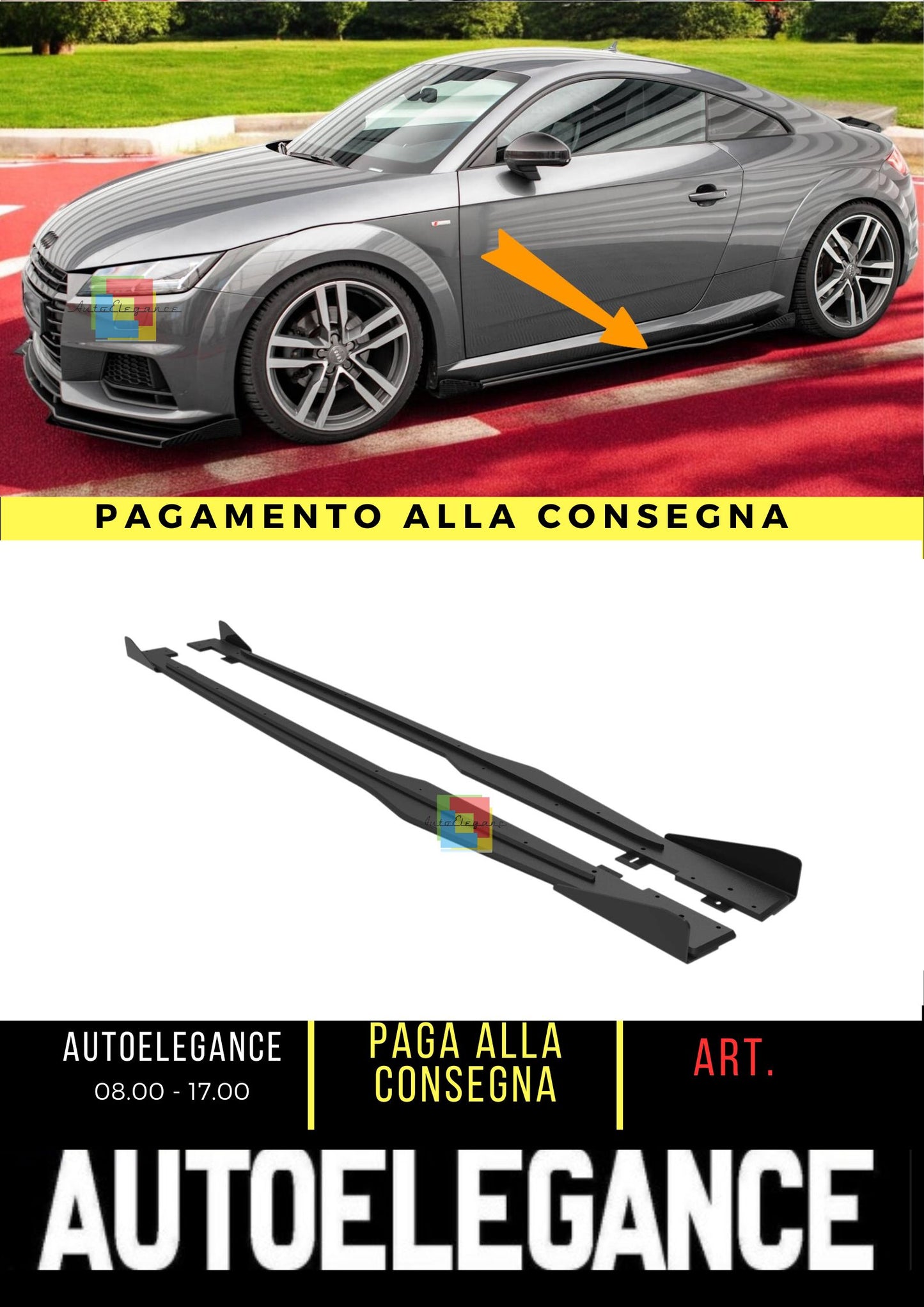 💥Minigonne laterali Street Pro + alette Audi TT S / S-Line 8S💥
