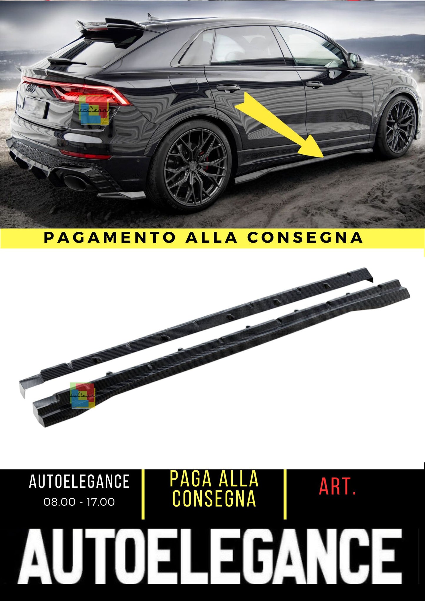 😍Minigonne laterali in fibra di carbonio preimpregnate adatto per Audi RSQ8😍