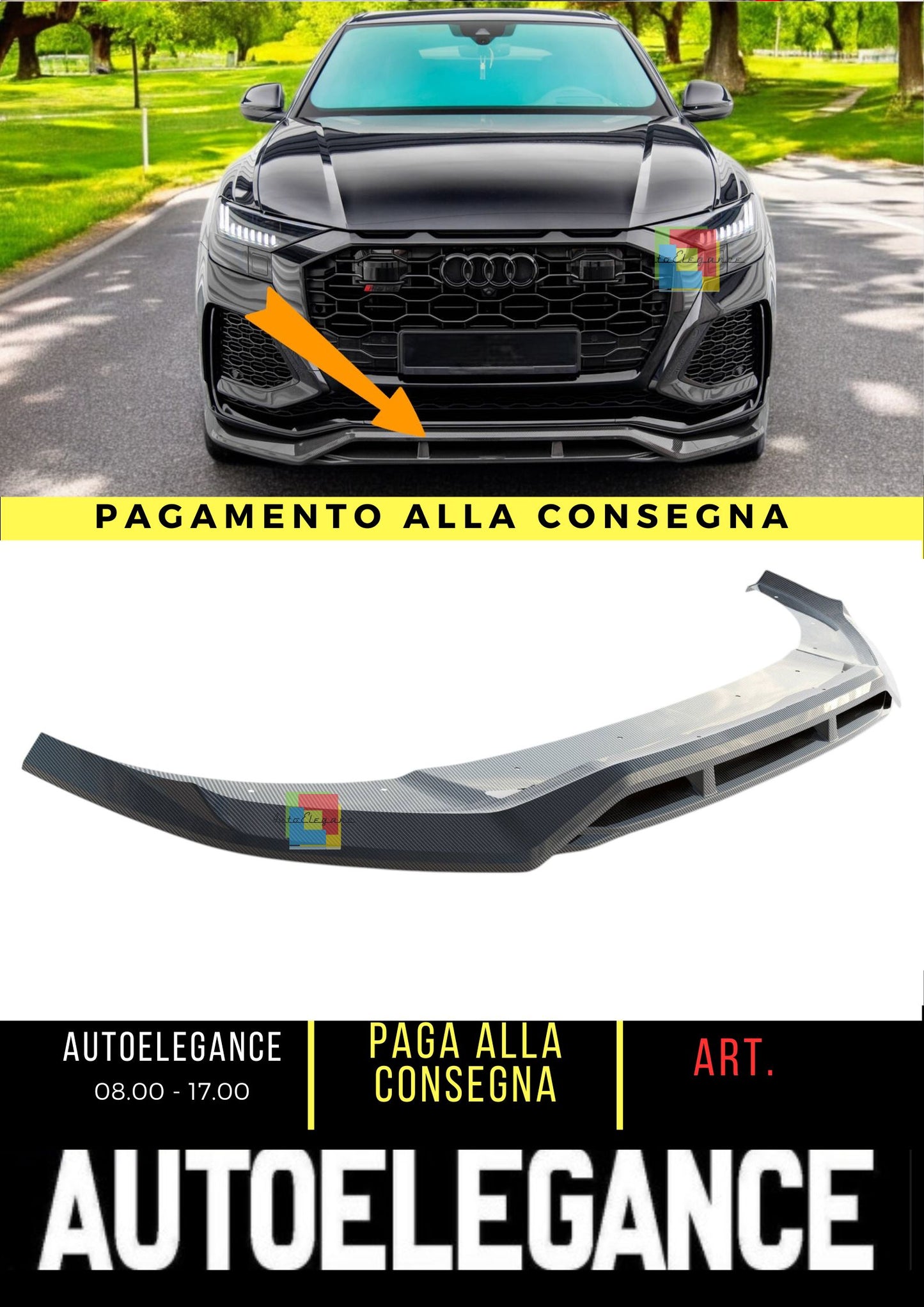 😍Splitter in fibra di carbonio preimpregnato Adatto per Audi RSQ8 Mk1😍