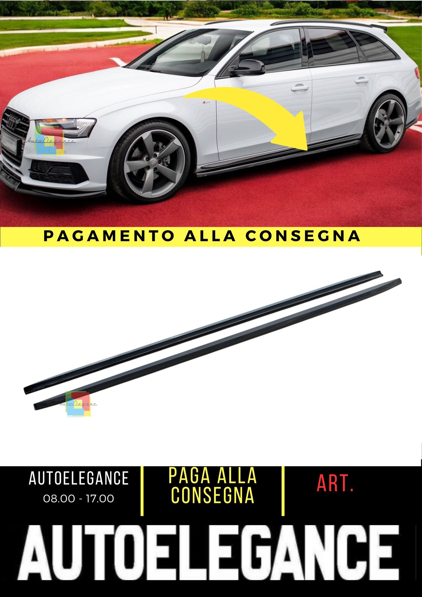 😍Minigonne Laterali V.3 Adatto Per Audi A4 / A4 S-Line / S4 B8😍