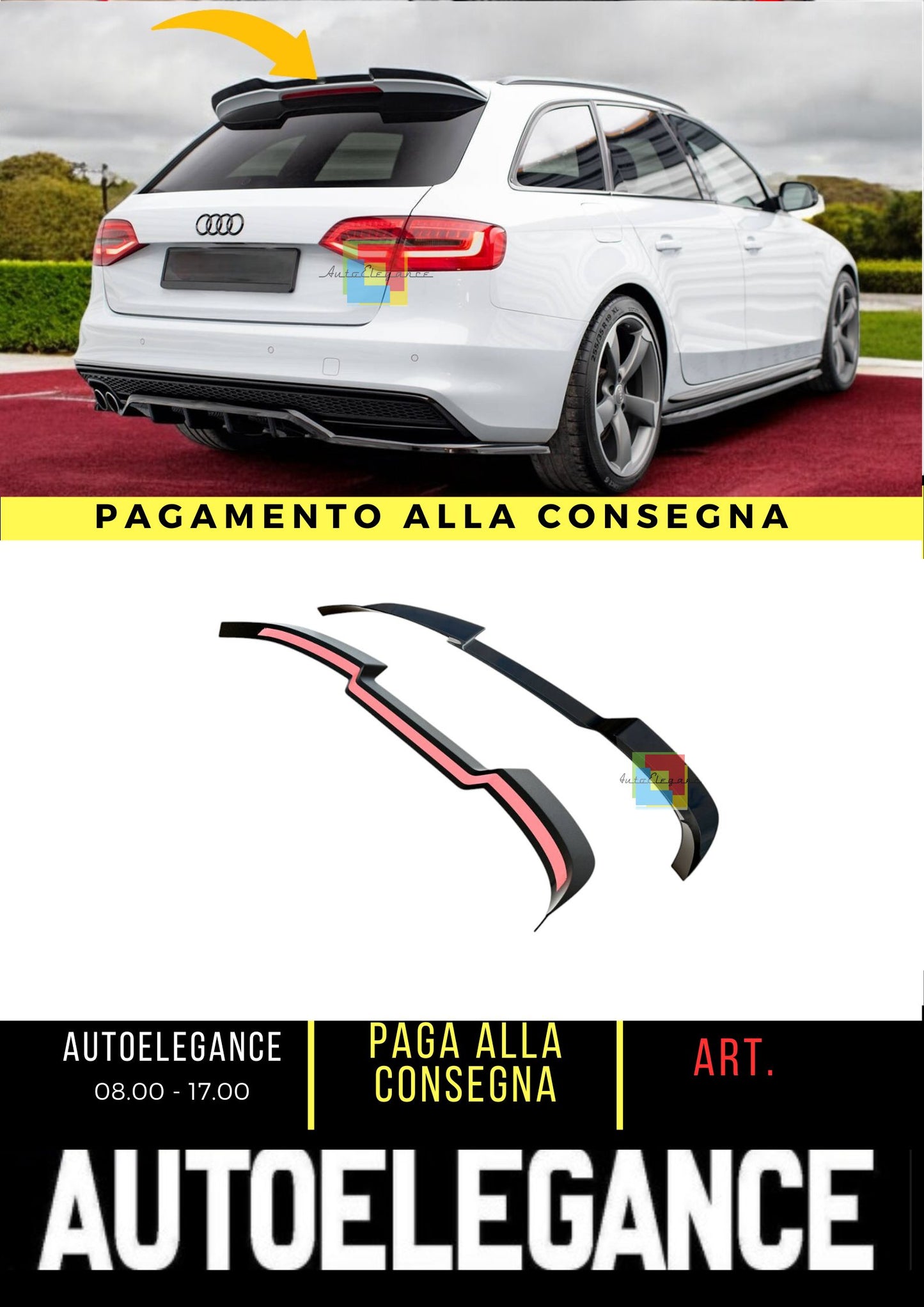 😍Tappo spoiler Adatto Per  Audi A4 Competition Avant B8 Facelift😍
