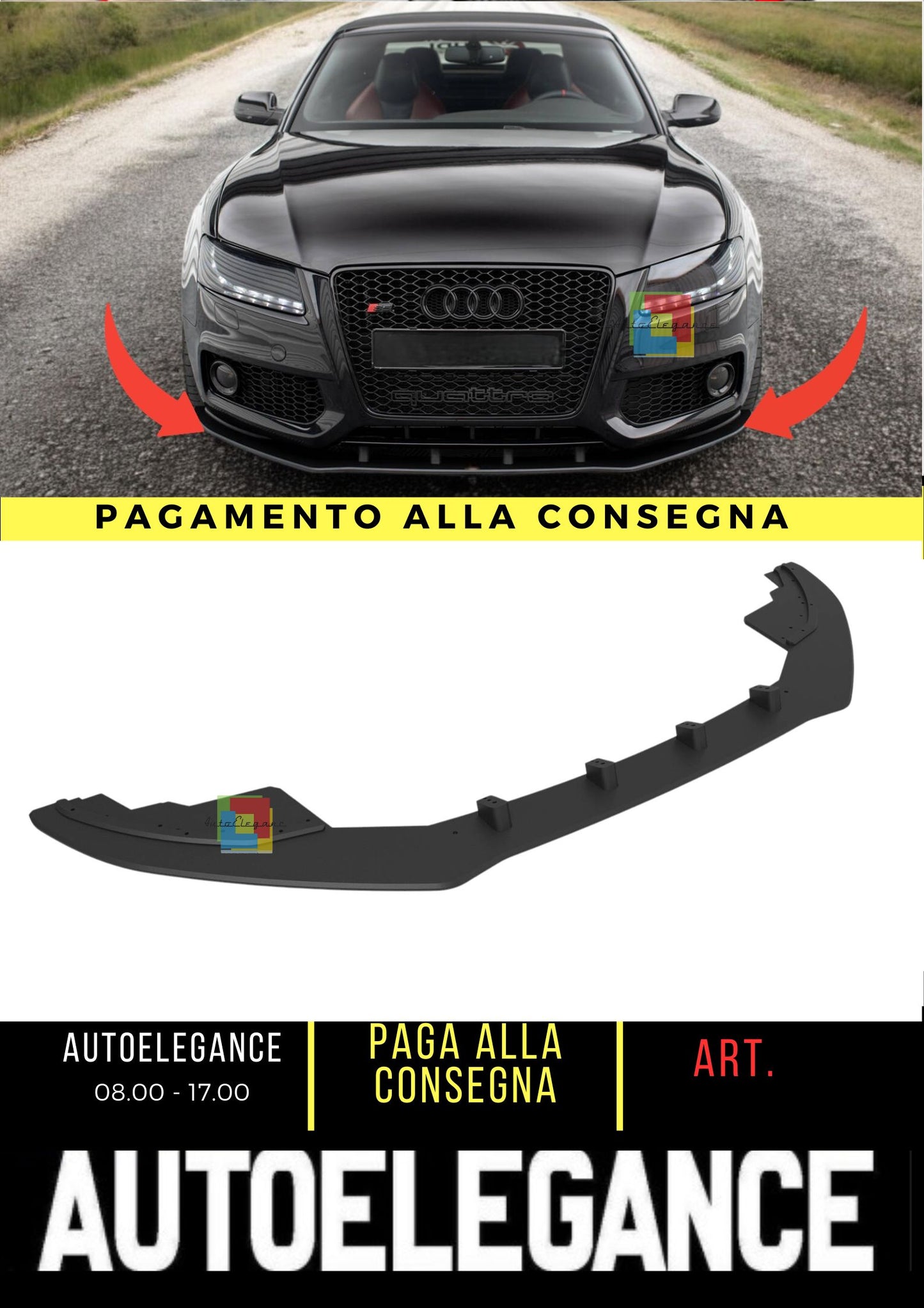😎Street Pro Front Splitter Suitable For Audi S5 / A5 S-Line 8T😎