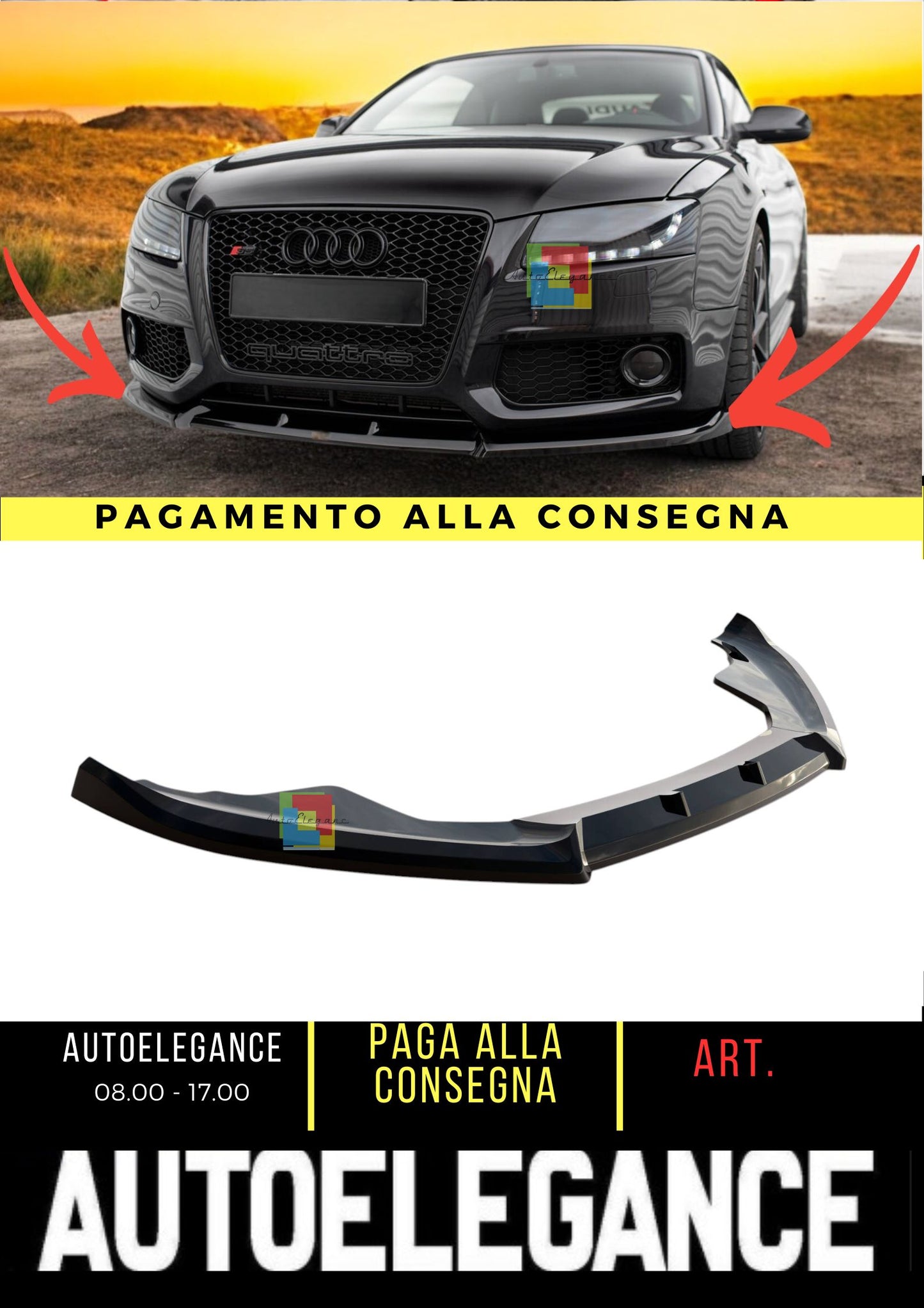 😎Front Splitter V.2 Suitable For Audi S5 / A5 S-Line 8T😎