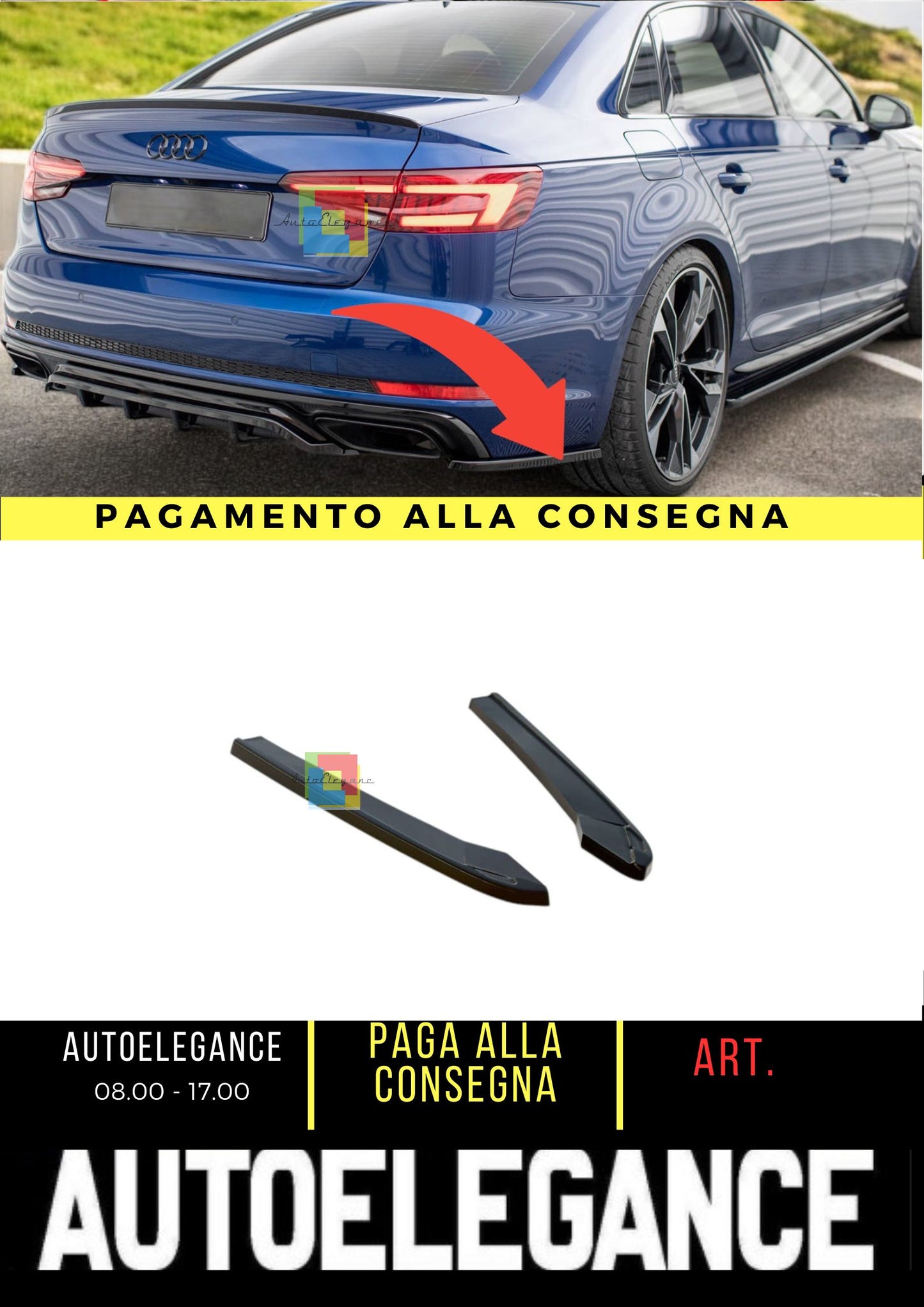 😎Splitter laterali posteriori adatto per Audi A4 Competition B9😎