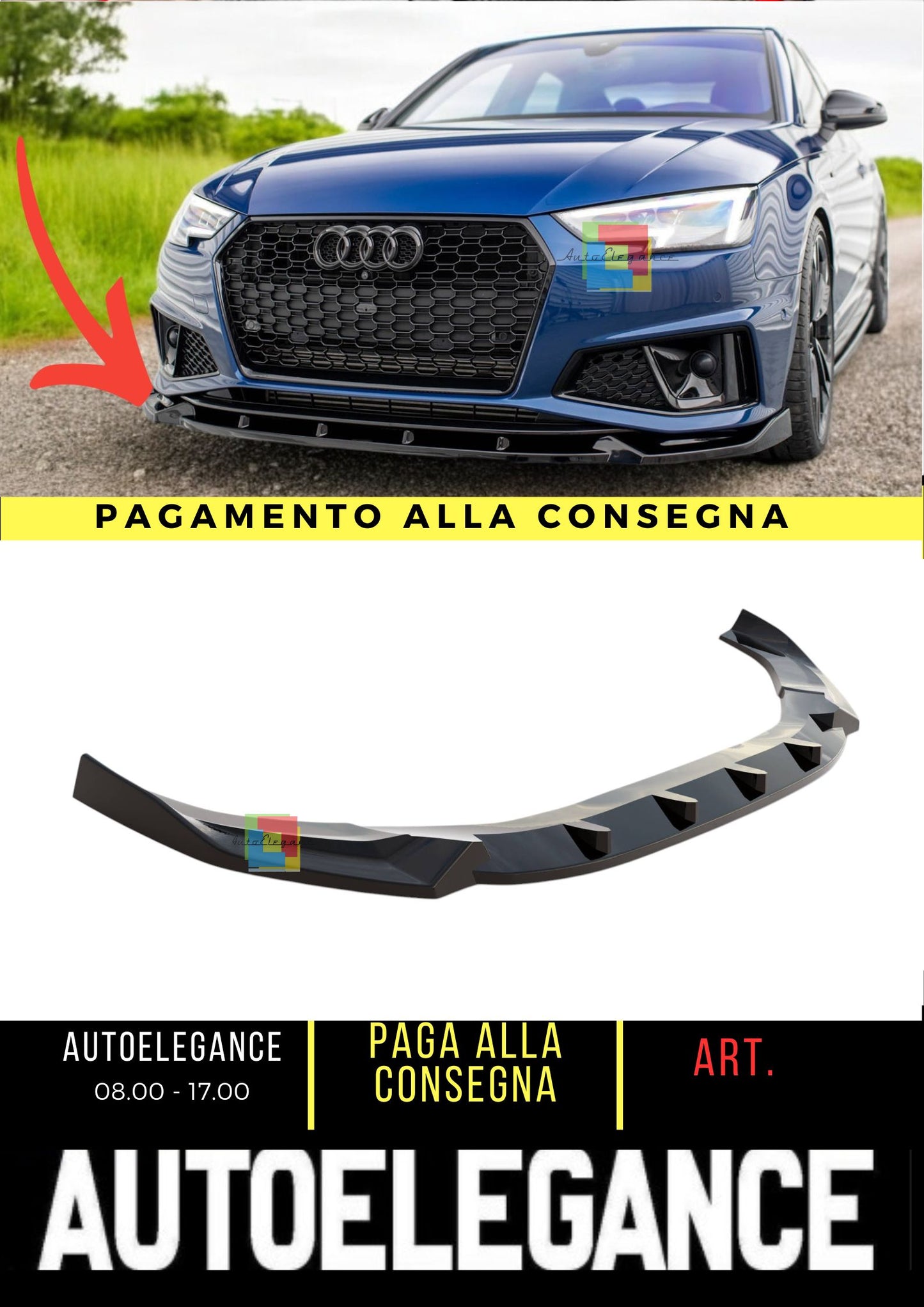 🔥Splitter anteriore V.1 Adatto Per Audi A4 Competition B9🔥