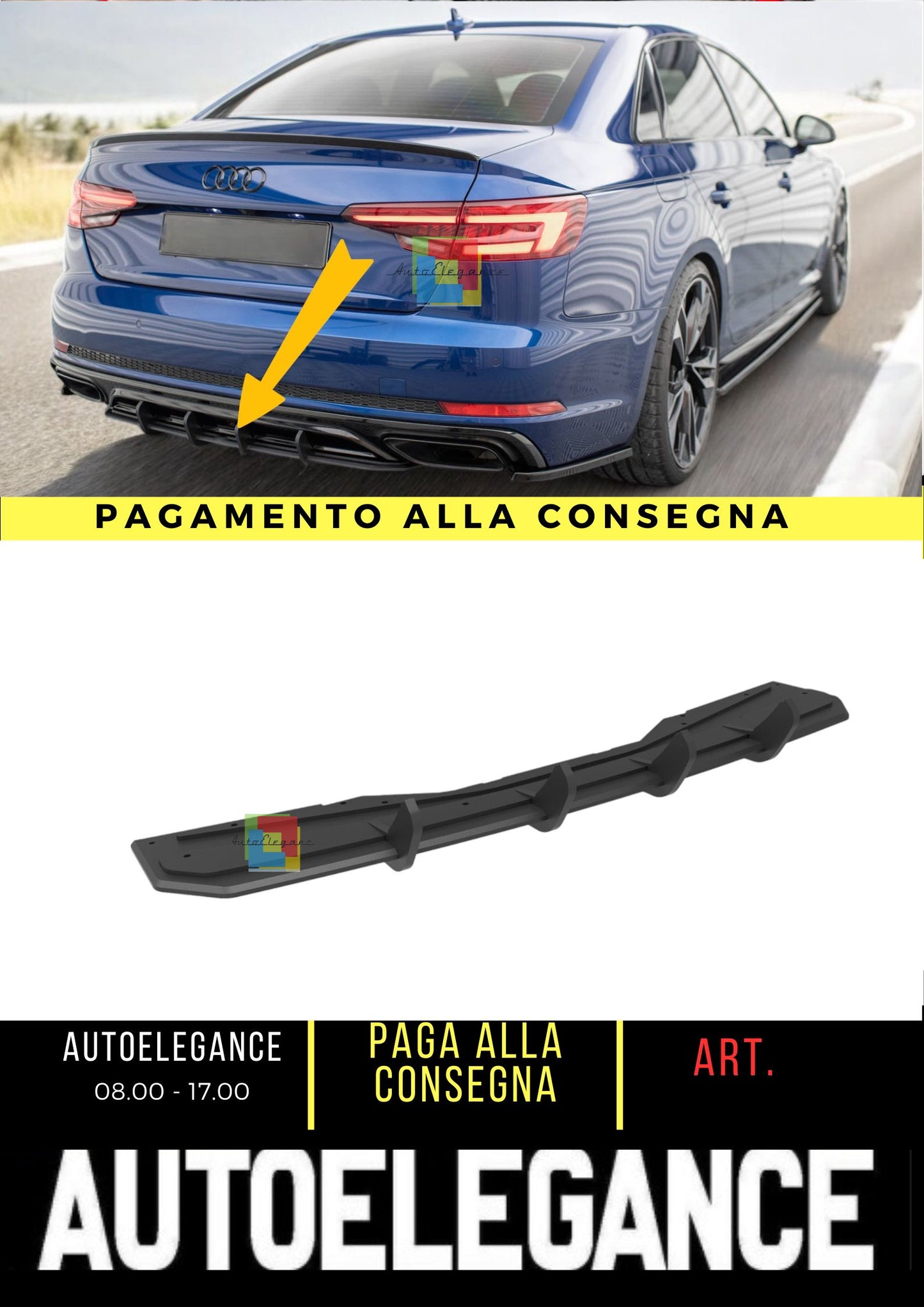 🔥Diffusore posteriore Street Pro Adatto Per Audi A4 Competition B9🔥