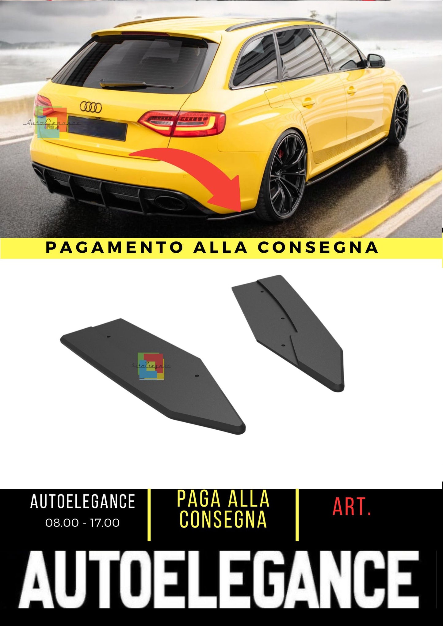 🔥Splitter laterali posteriori Street Pro adatto per Audi RS4 B8🔥