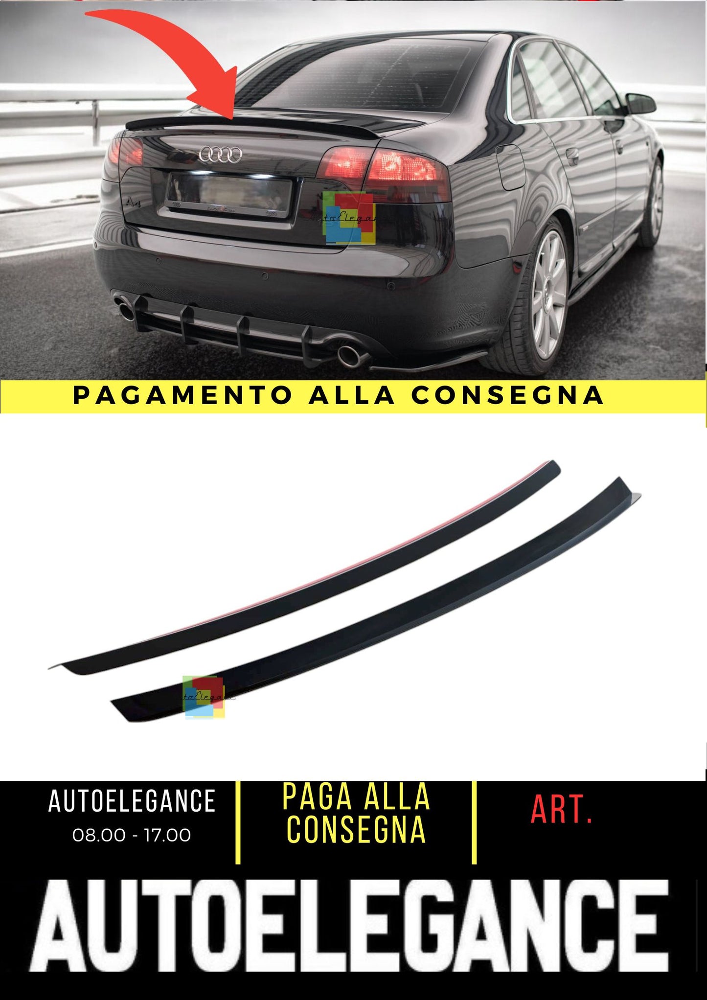 🔥Tappo spoiler Adatto Per Audi A4 Berlina S-Line B7🔥