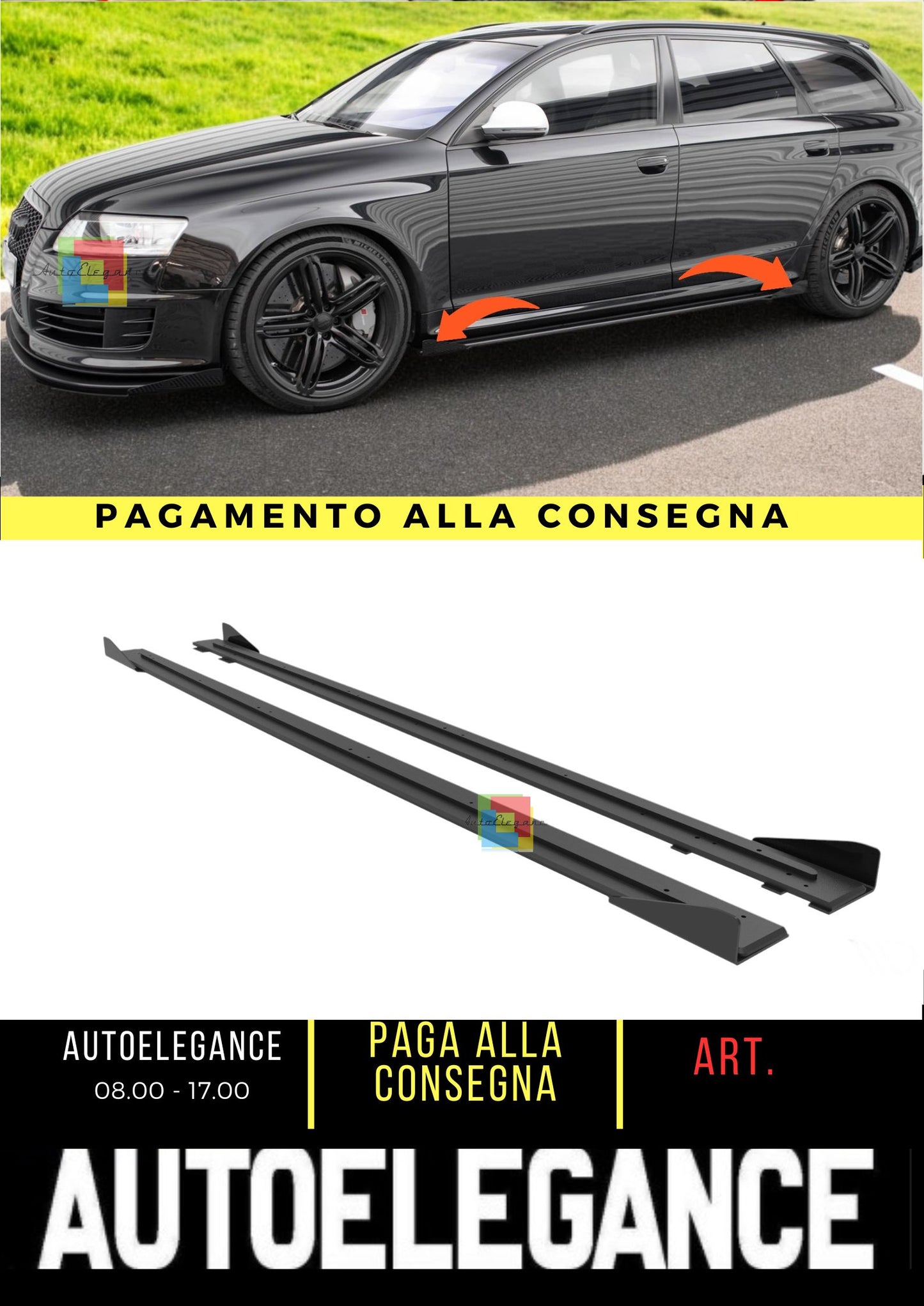 😍Street Pro Side Skirts + Wings Suitable for Audi RS6 Avant C6😍