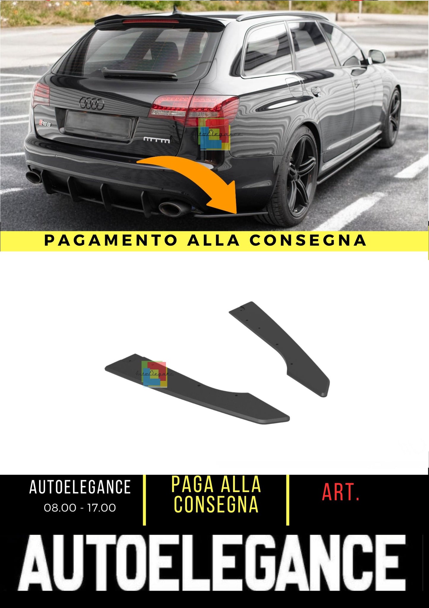 😍Street Pro Rear Side Splitters Suitable For Audi RS6 Avant C6😍