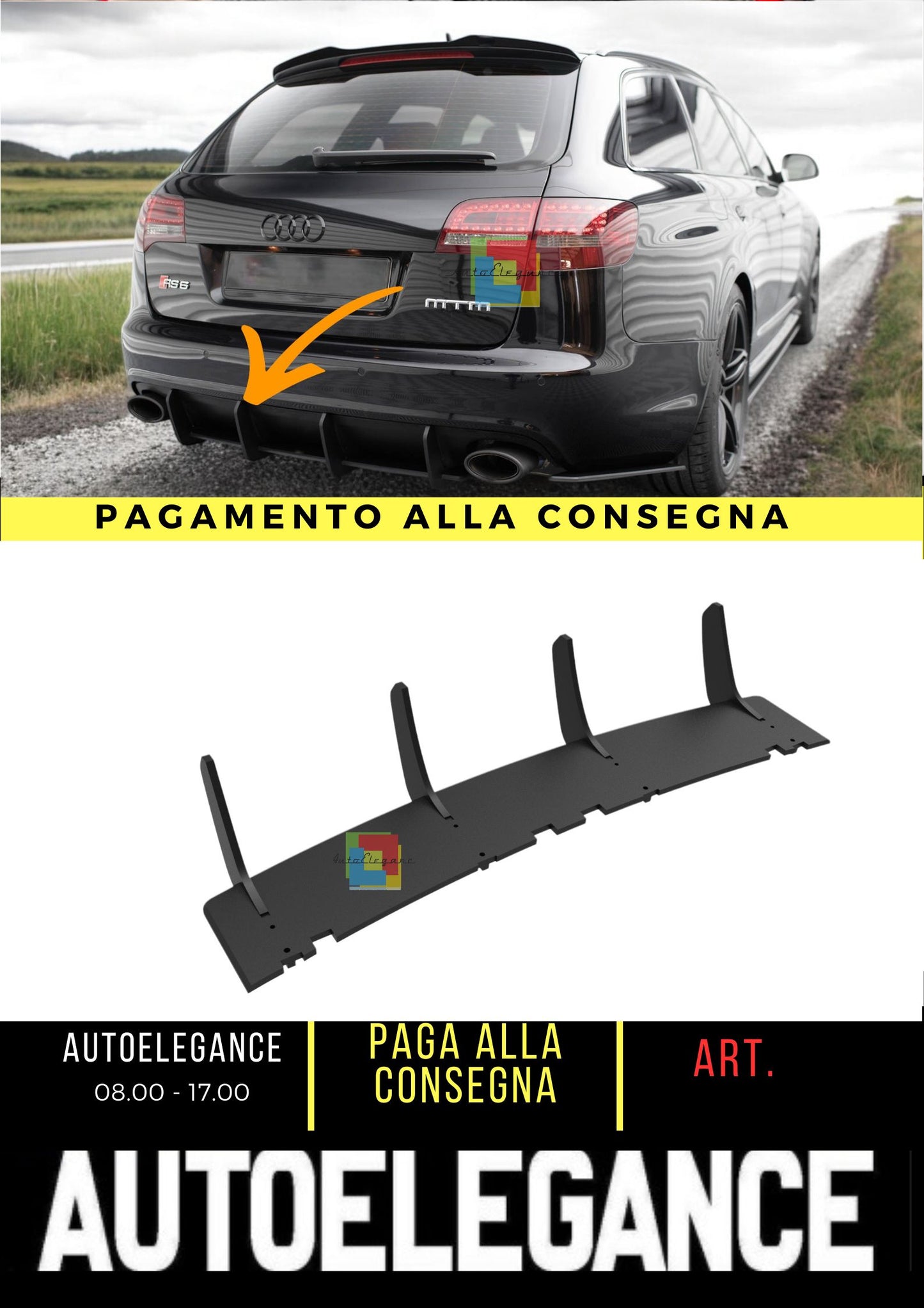 🌺Diffusore posteriore Street Pro Adatto Per Audi RS6 Avant C6🌺