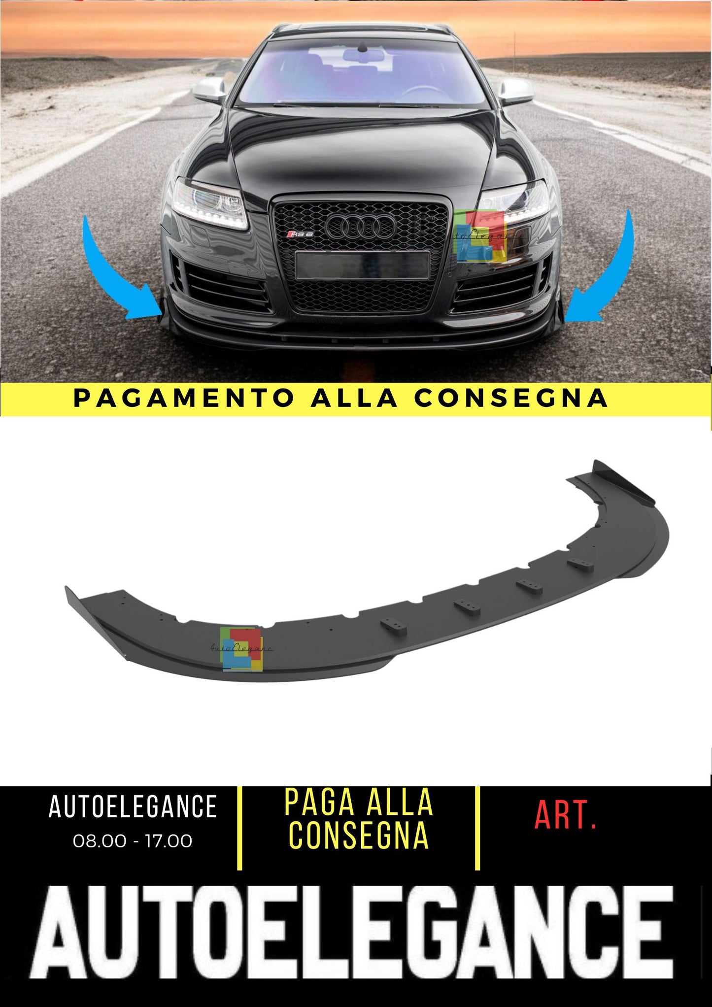🌺Street Pro front splitter + spoiler suitable for Audi RS6 Avant C6🌺