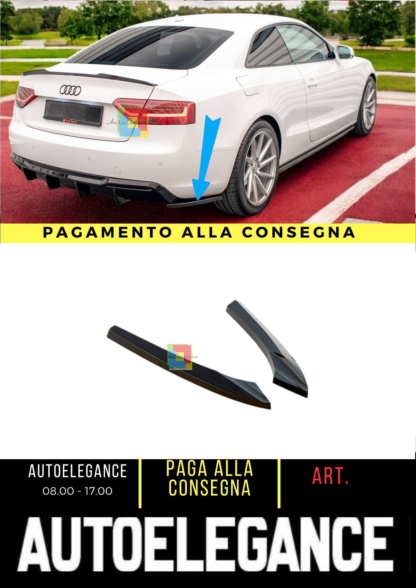 🌺Rear Side Splitter Suitable for Audi A5 Coupe 8T Facelift🌺