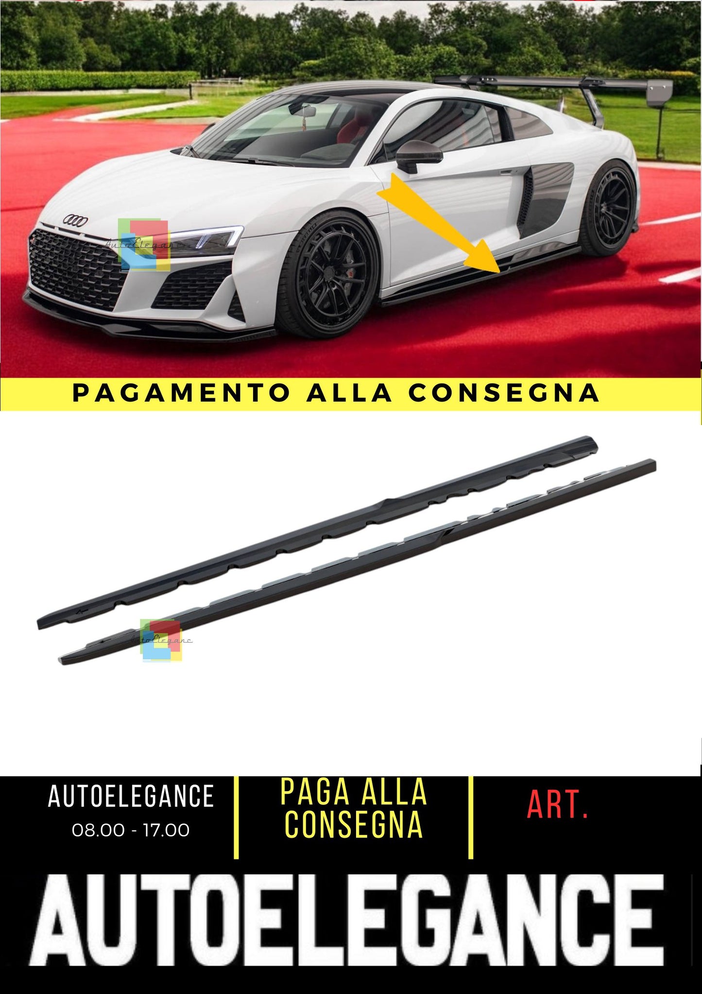 Minigonne Laterali V.2 Adatto Per Audi R8 Mk2 Facelift🌺