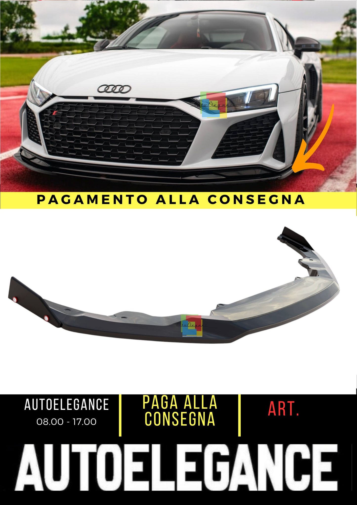 🌺Front Splitter V.2 Suitable For Audi R8 Mk2 Facelift🌺