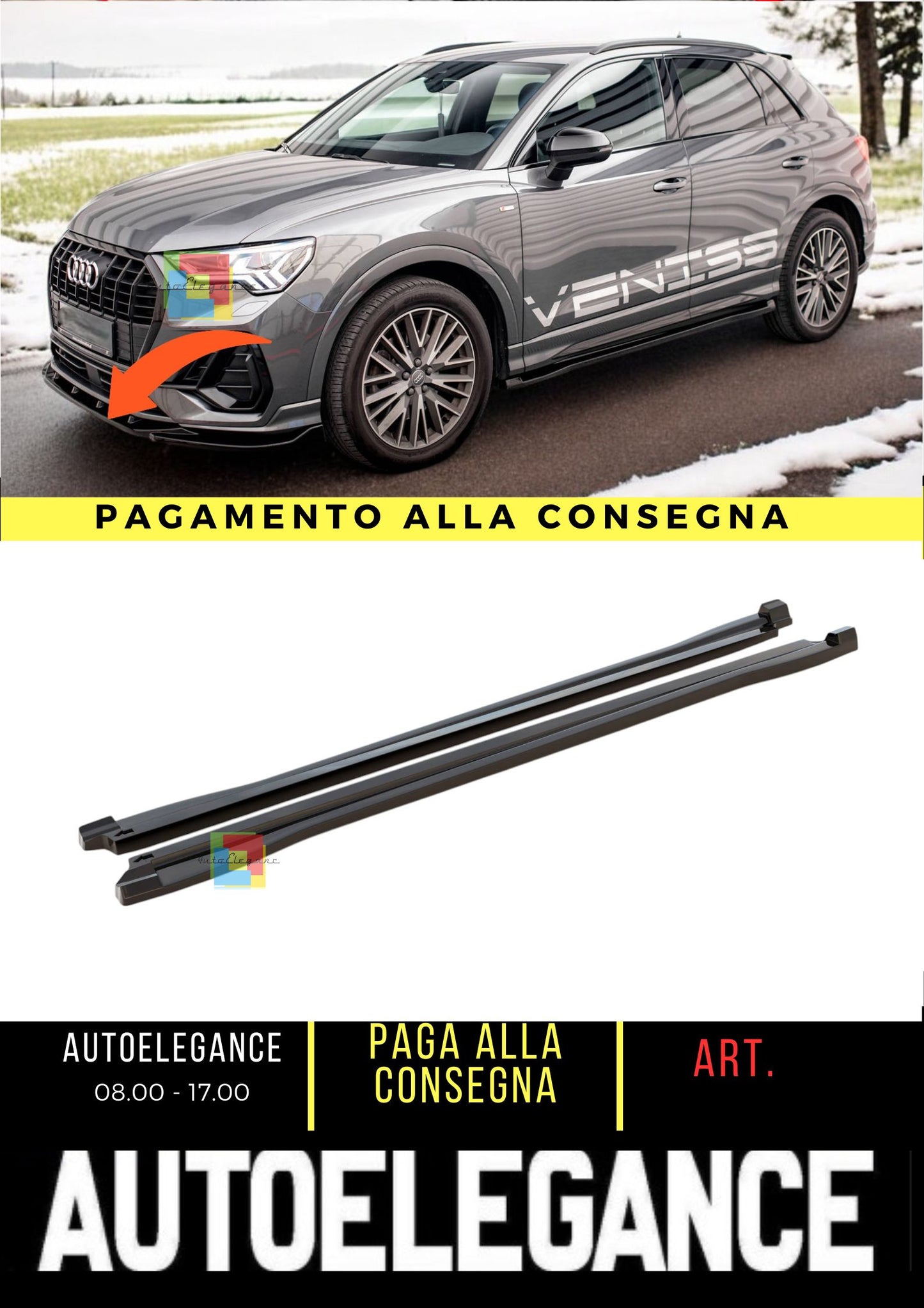 🔥Minigonne Laterali V.1 Adatto Per Audi Q3 S-Line / RSQ3 F3🔥
