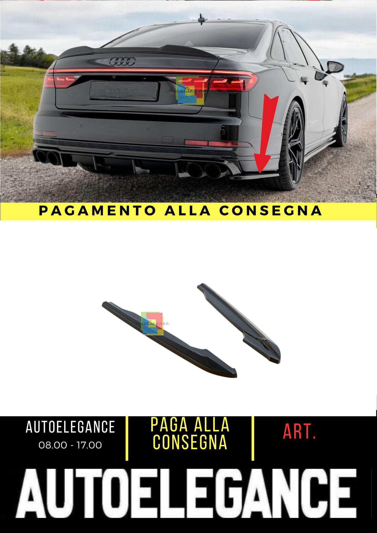 🔥Rear Side Splitter V.2 suitable for Audi S8 D5🔥