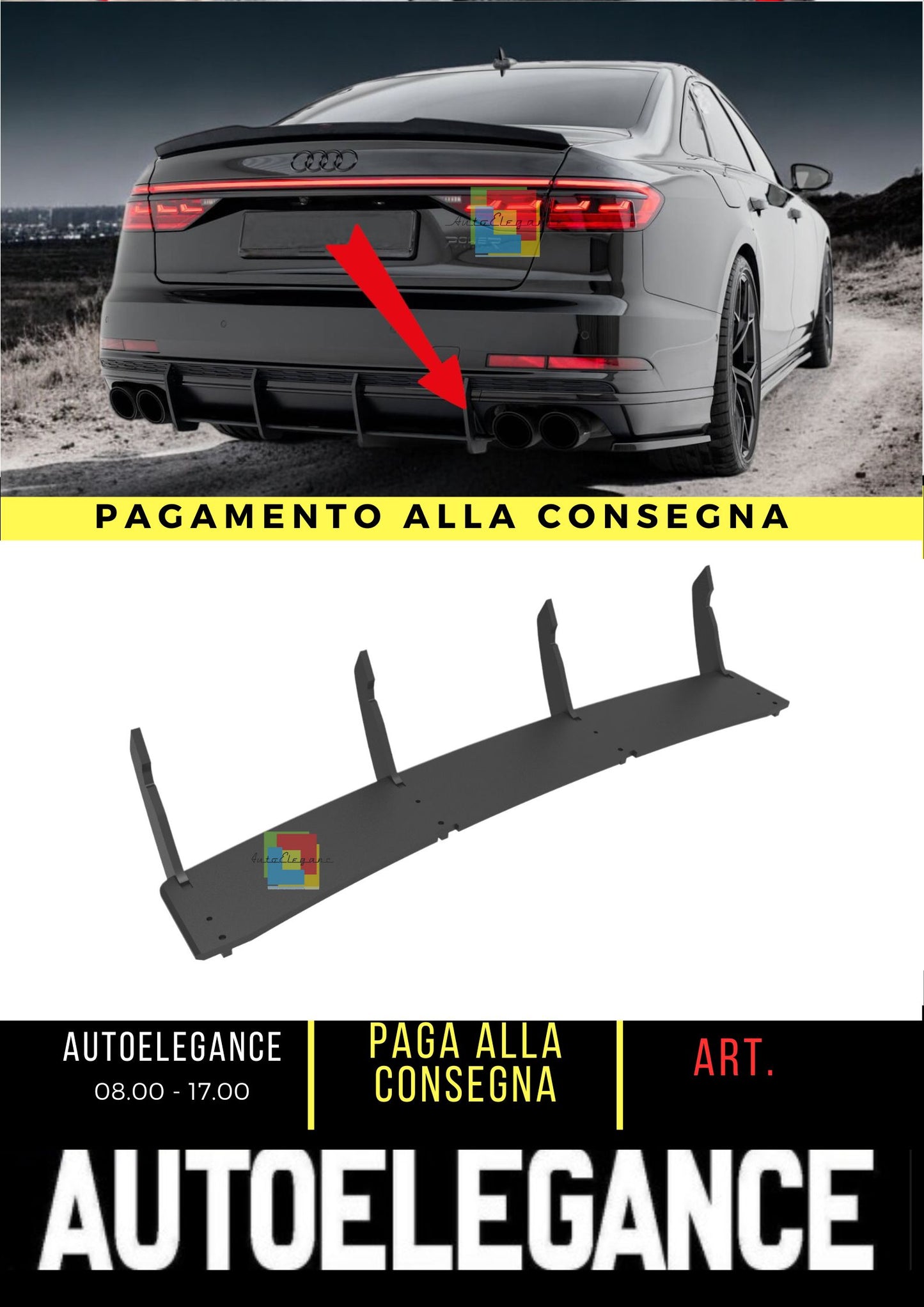 ✨Diffusore Posteriore Street Pro Adatto Per Audi S8 D5✨