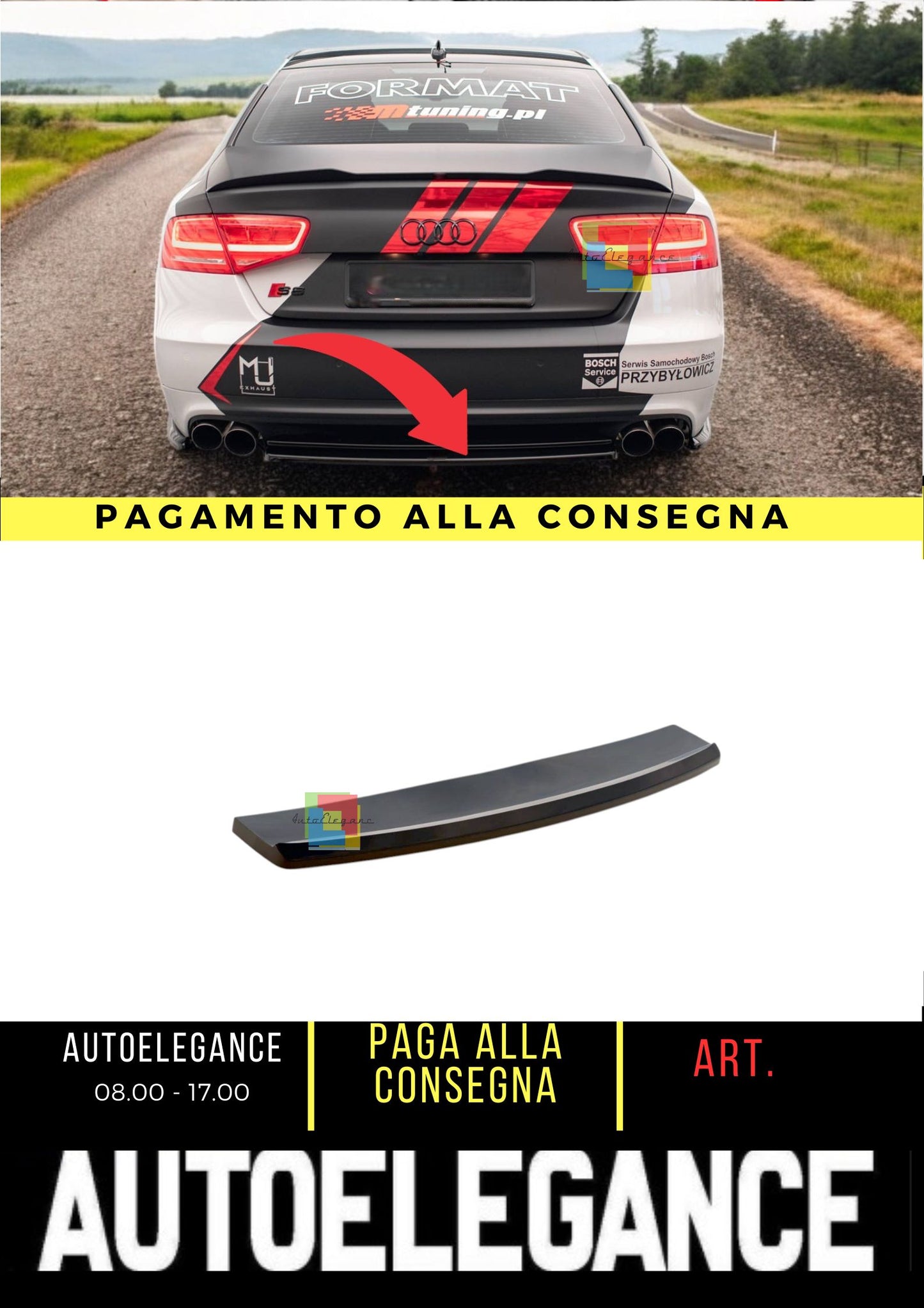 ✨Splitter posteriore adatto per Audi S8 D4✨