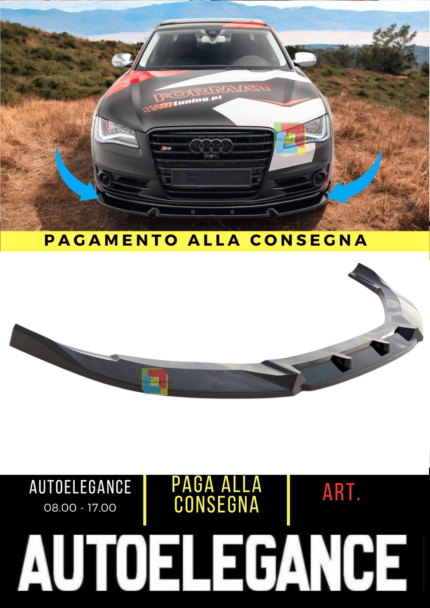 ✨Splitter anteriore V.2 adatto per Audi S8 D4✨