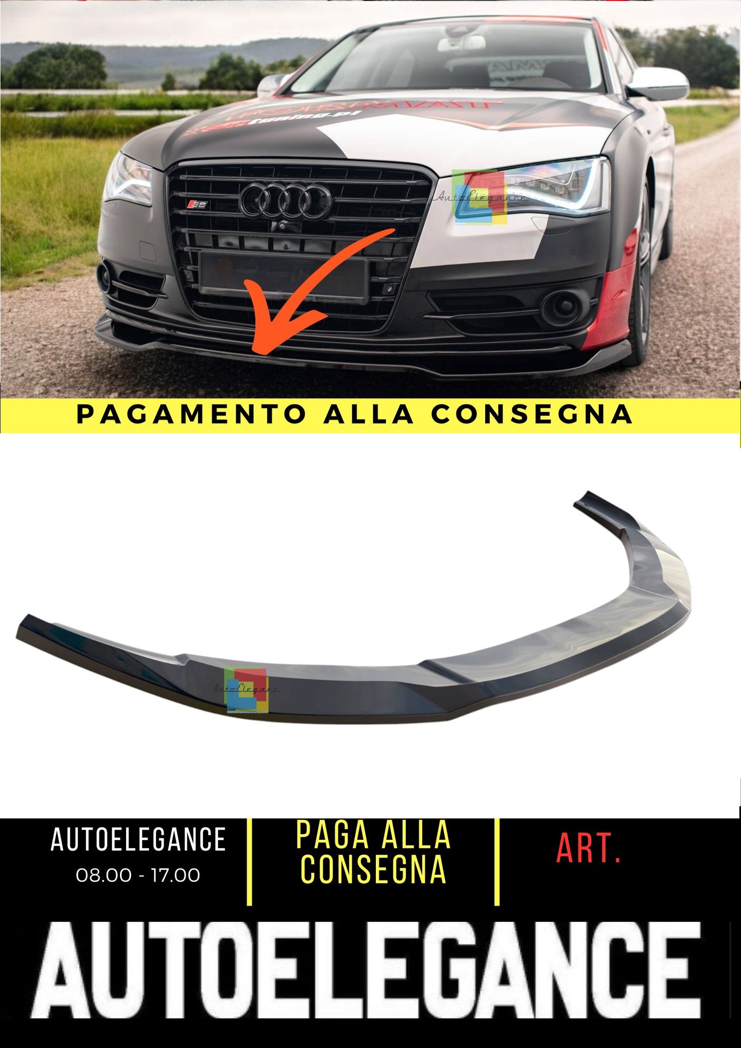 ✨Splitter anteriore V.1 adatto per Audi S8 D4✨