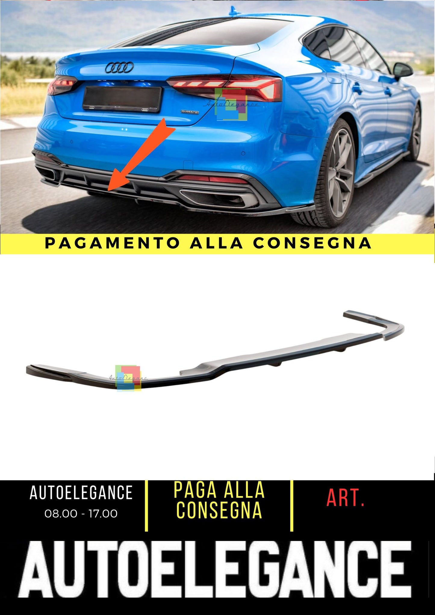 ✨Rear splitter suitable for Audi A5 S-Line F5 Facelift✨