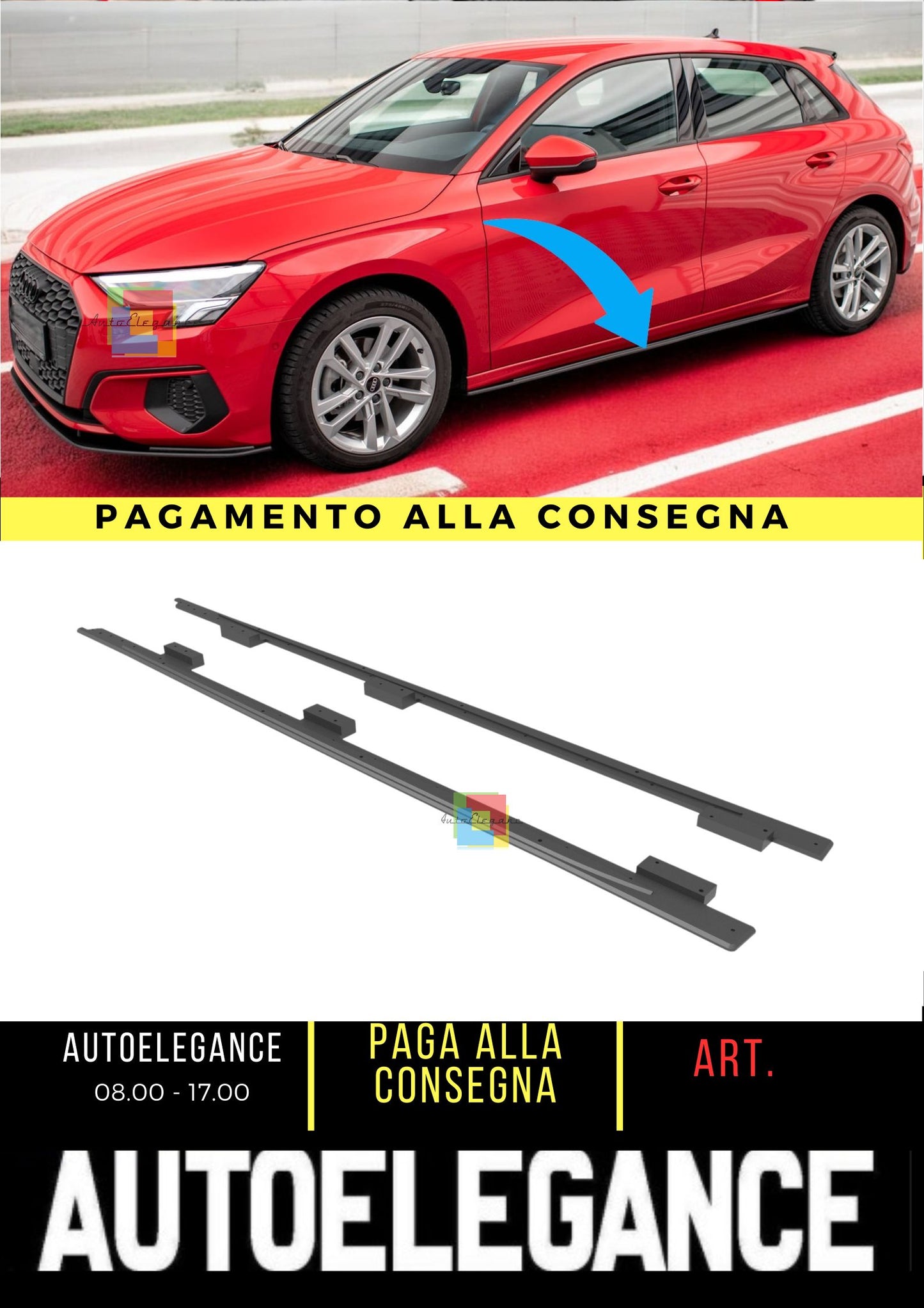 ❤️Minigonne laterali Street Adatto Per Pro Audi A3 8Y❤️