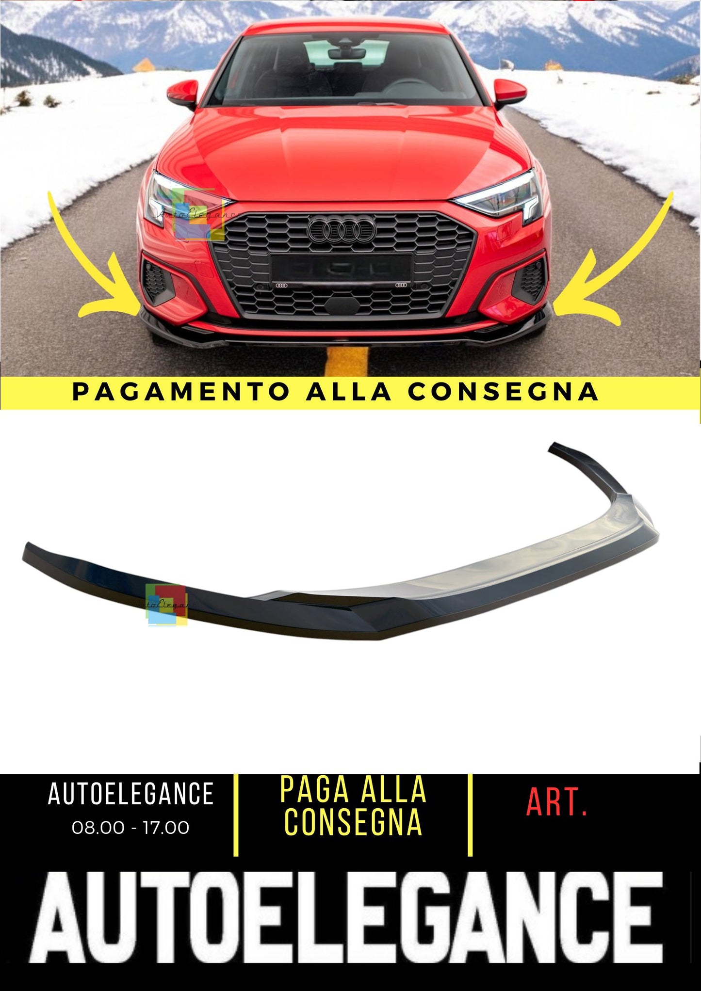 ❤️Front Splitter V.2 Suitable For Audi A3 8Y❤️