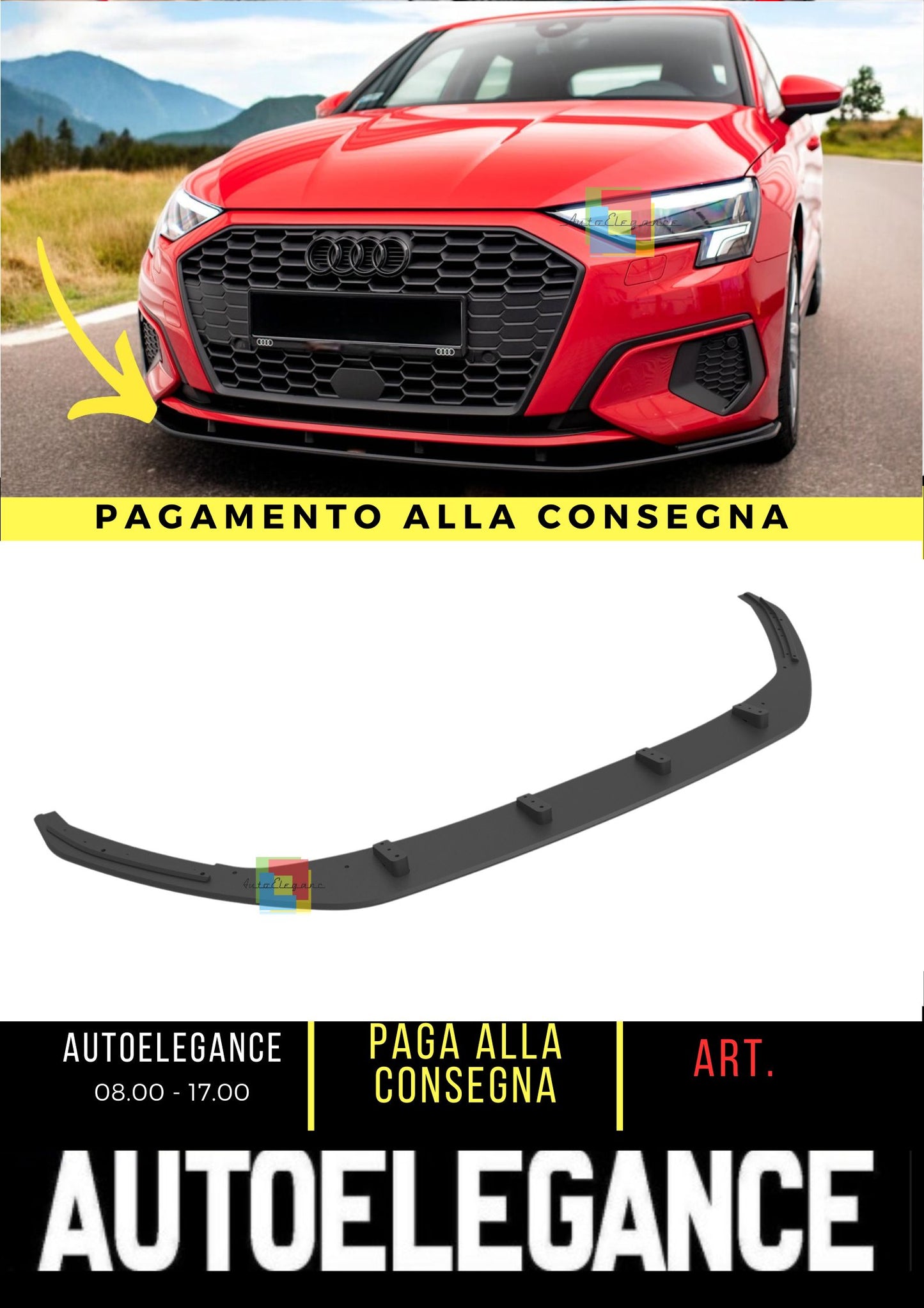 ❤️Street Pro Front Splitter Suitable For Audi A3 8Y❤️